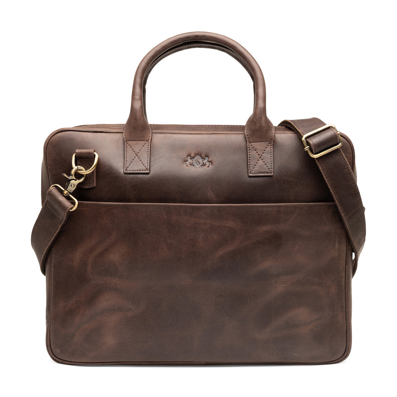 Leather laptop bag 15" ADEN work bag briefcase