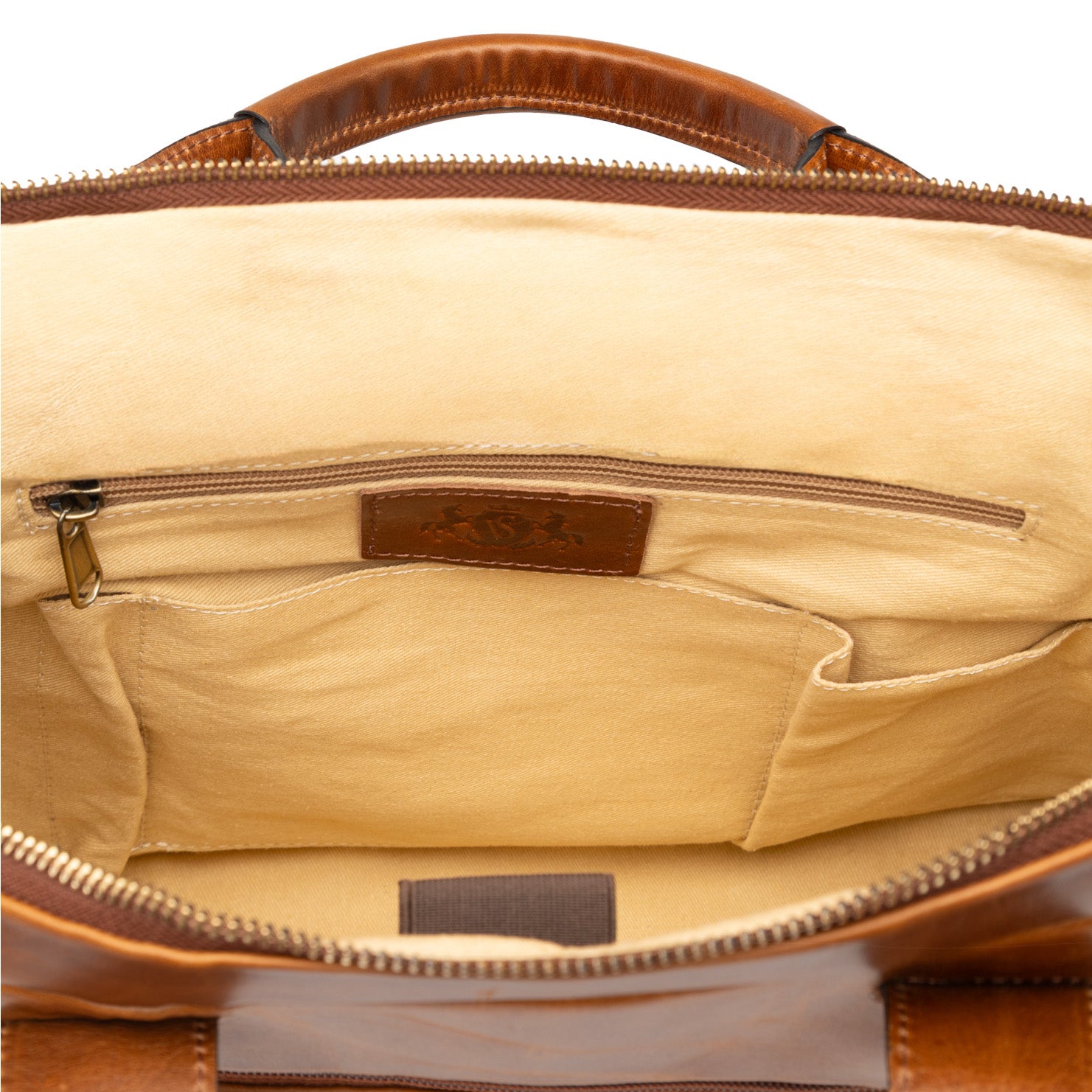 Laptop bag leather Light brown 15" CARTER work bag briefcase