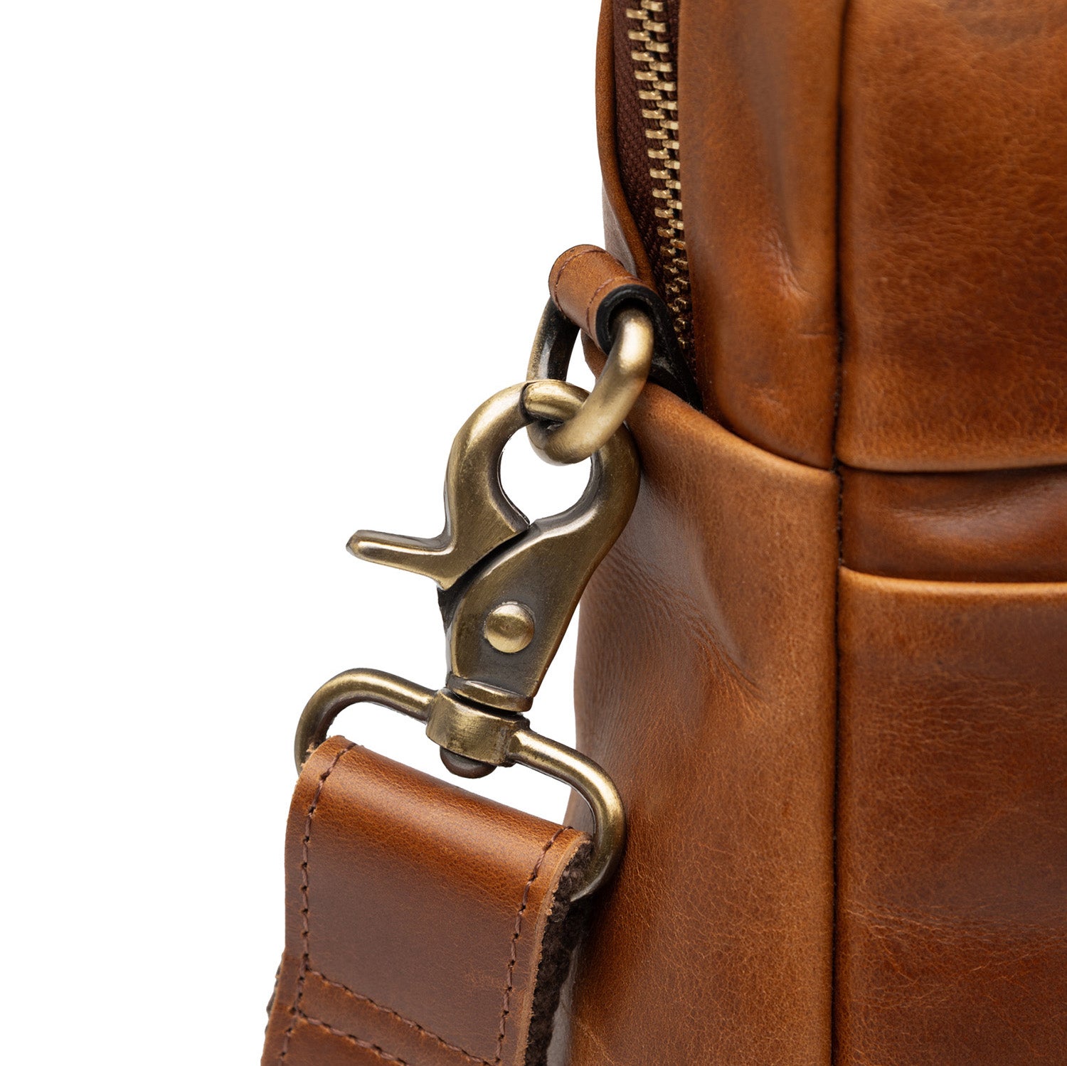 Laptop bag leather Light brown 15" CARTER work bag briefcase