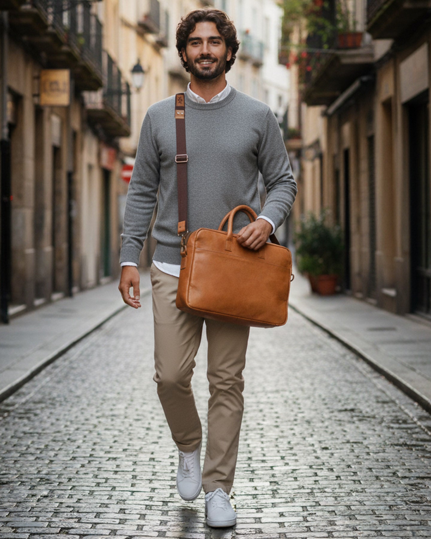 Laptoptasche 15" Leder braun CEDAR Arbeitstasche Aktentasche