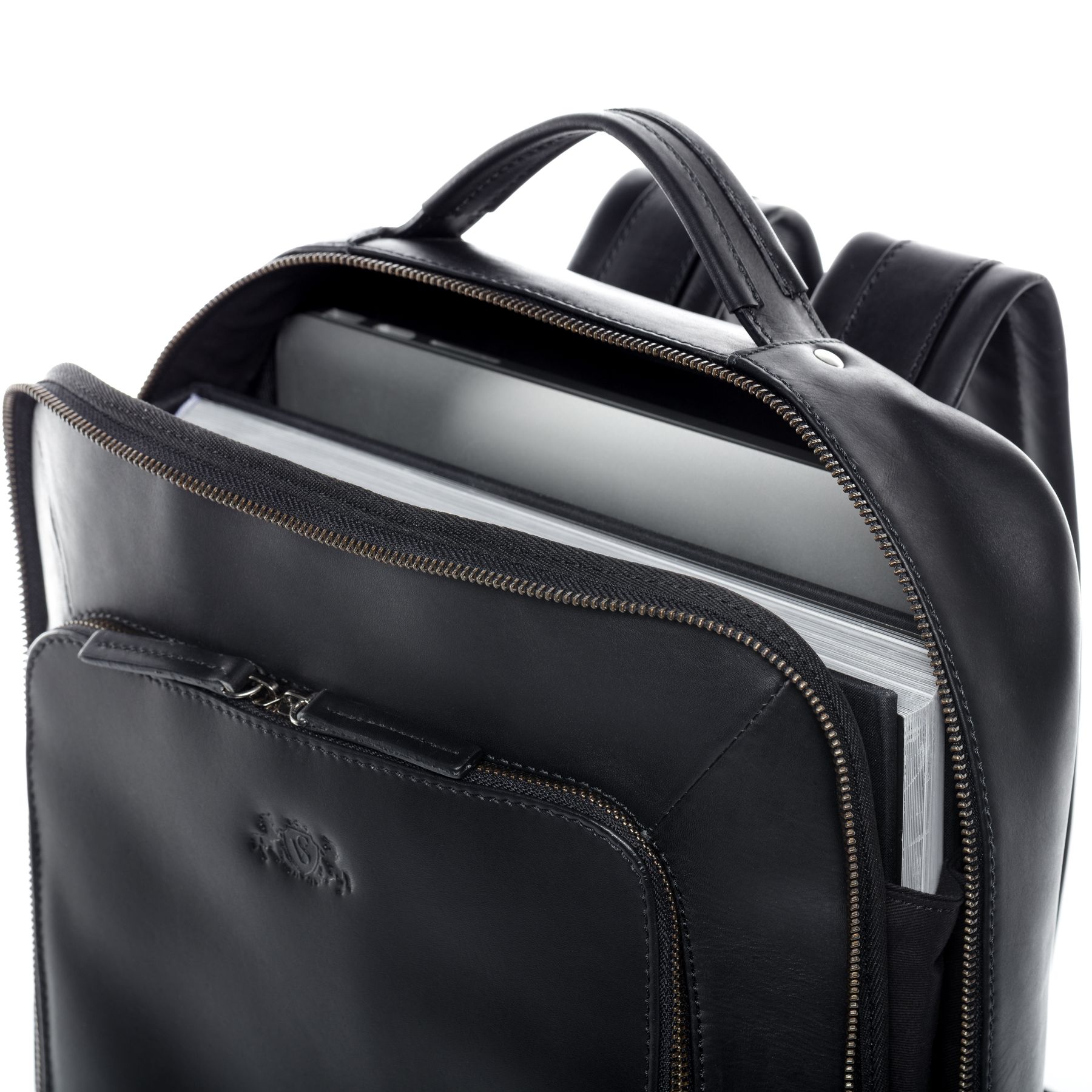 SID & VAIN XL backpack leather DYLAN black bicycle backpack