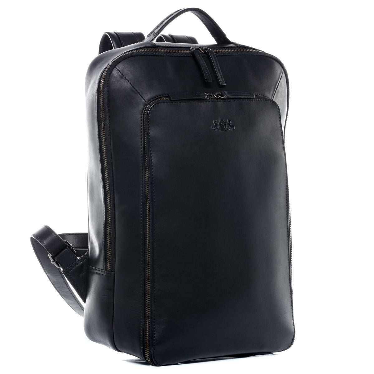 SID & VAIN XL backpack leather DYLAN black bicycle backpack