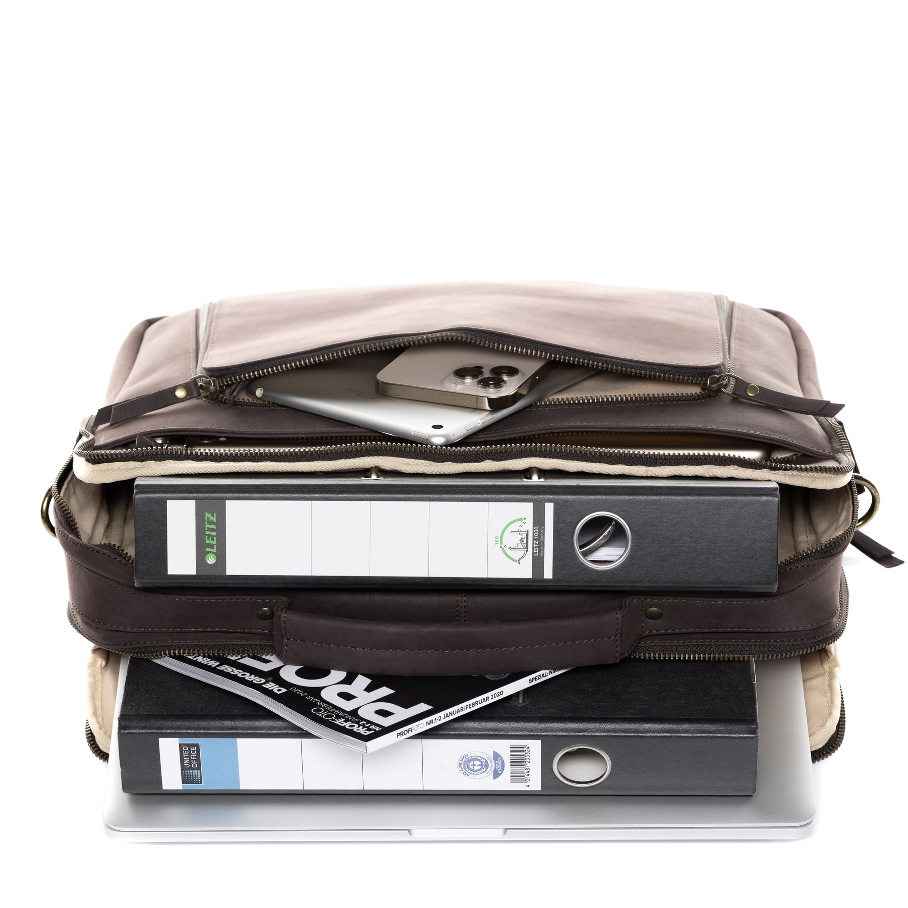 SID & VAIN Lehrertasche Leder CHELSEA braun 15" Aktentasche 36700