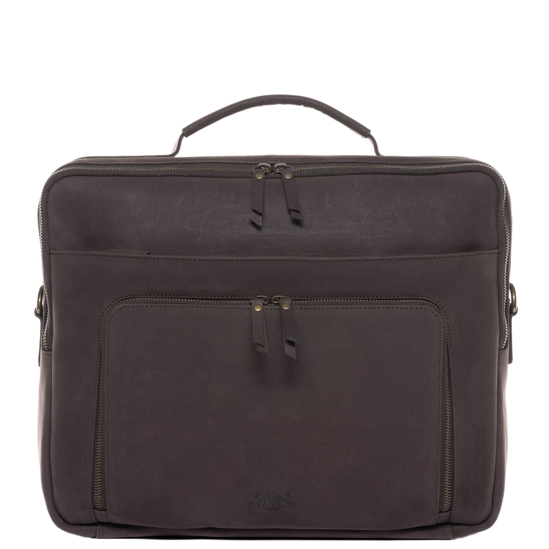 SID & VAIN Lehrertasche Leder CHELSEA braun 15" Aktentasche 36699