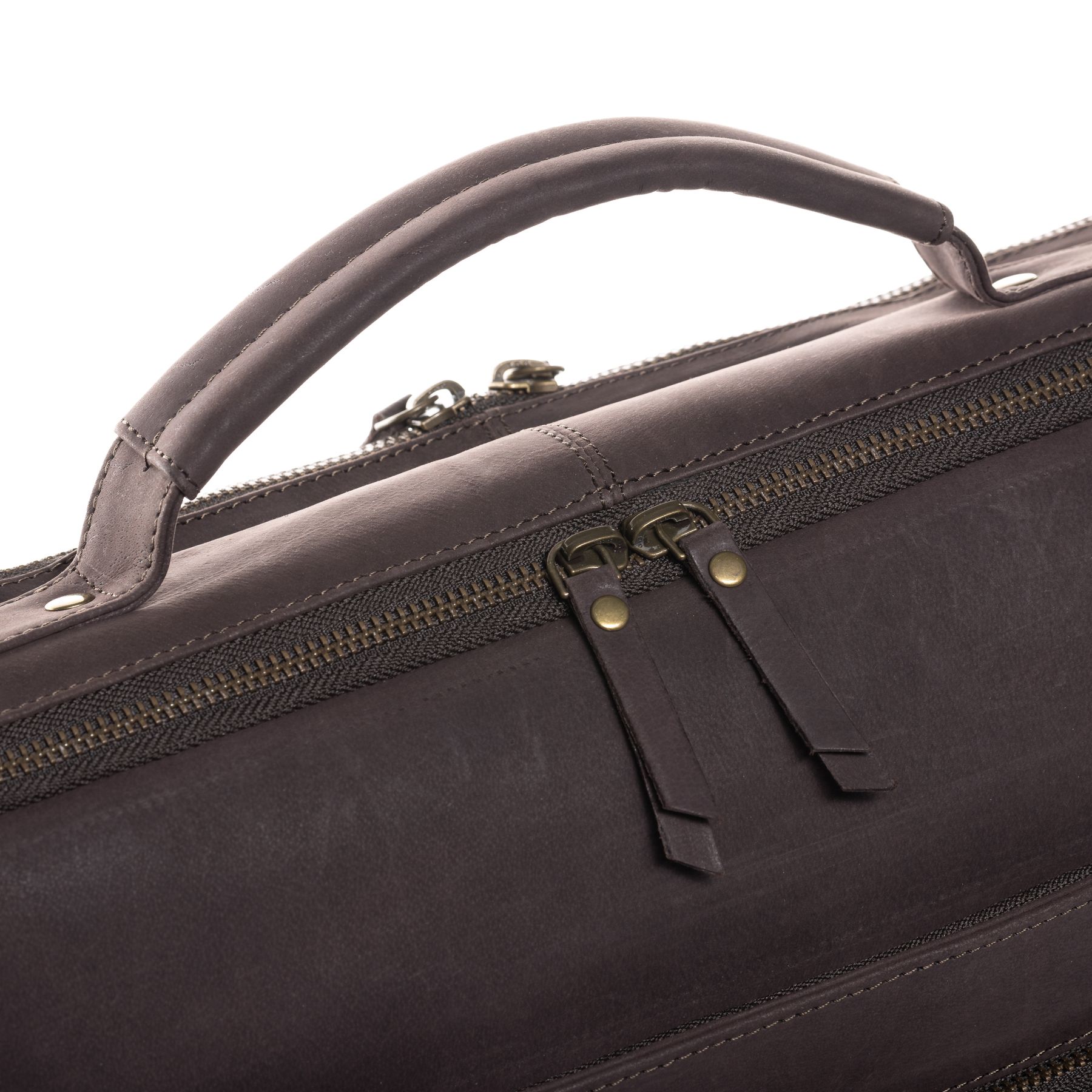 SID & VAIN Lehrertasche Leder CHELSEA braun 15" Aktentasche 15