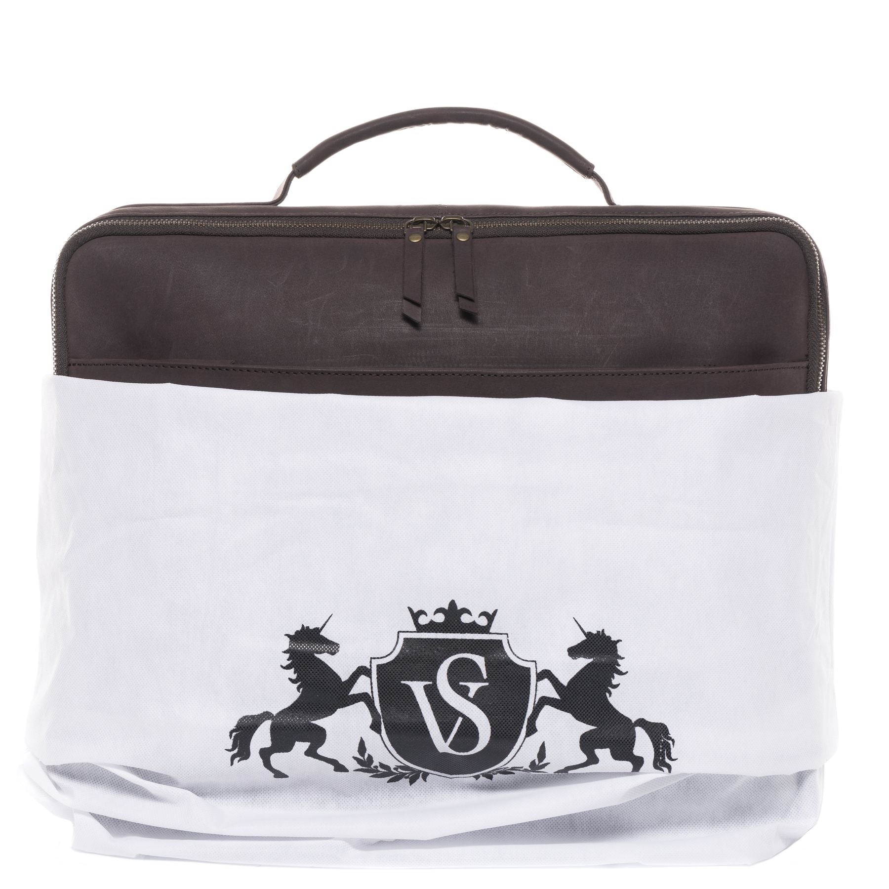 SID & VAIN Lehrertasche Leder CHELSEA braun 15" Aktentasche 14