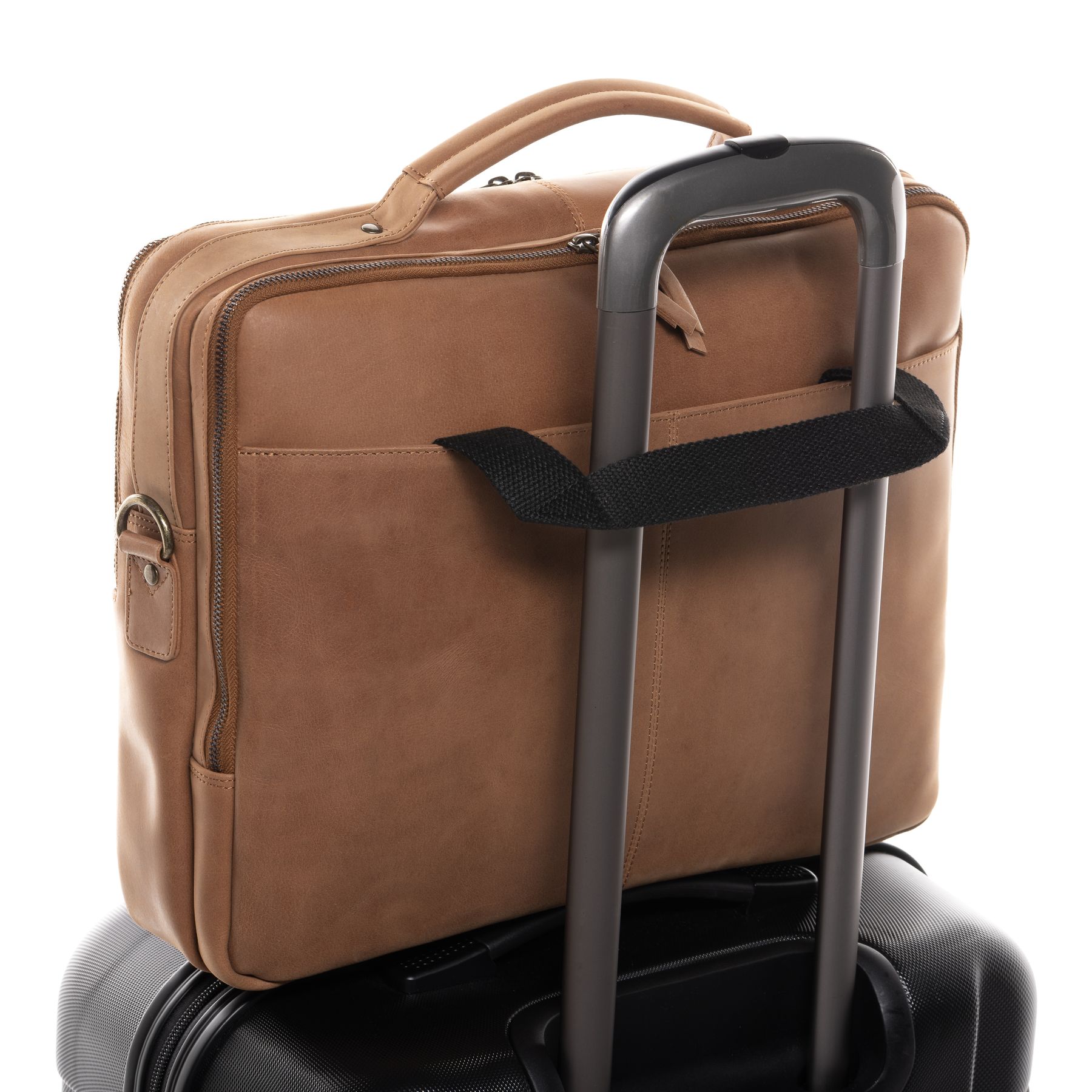 SID & VAIN Lehrertasche Leder CHELSEA braun 15" Aktentasche 36698