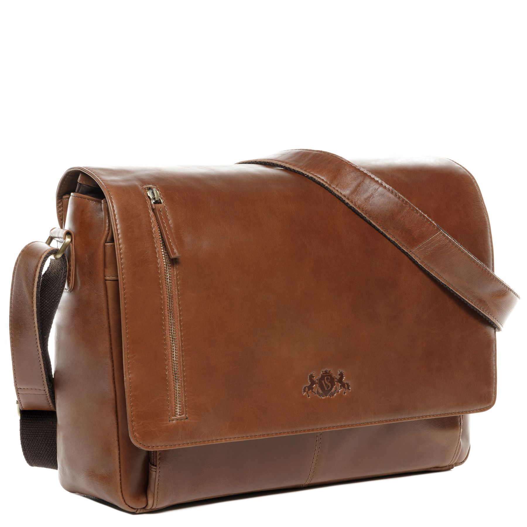 SID & VAIN Laptoptasche Lehrertasche Leder Joseph light-brown 32074