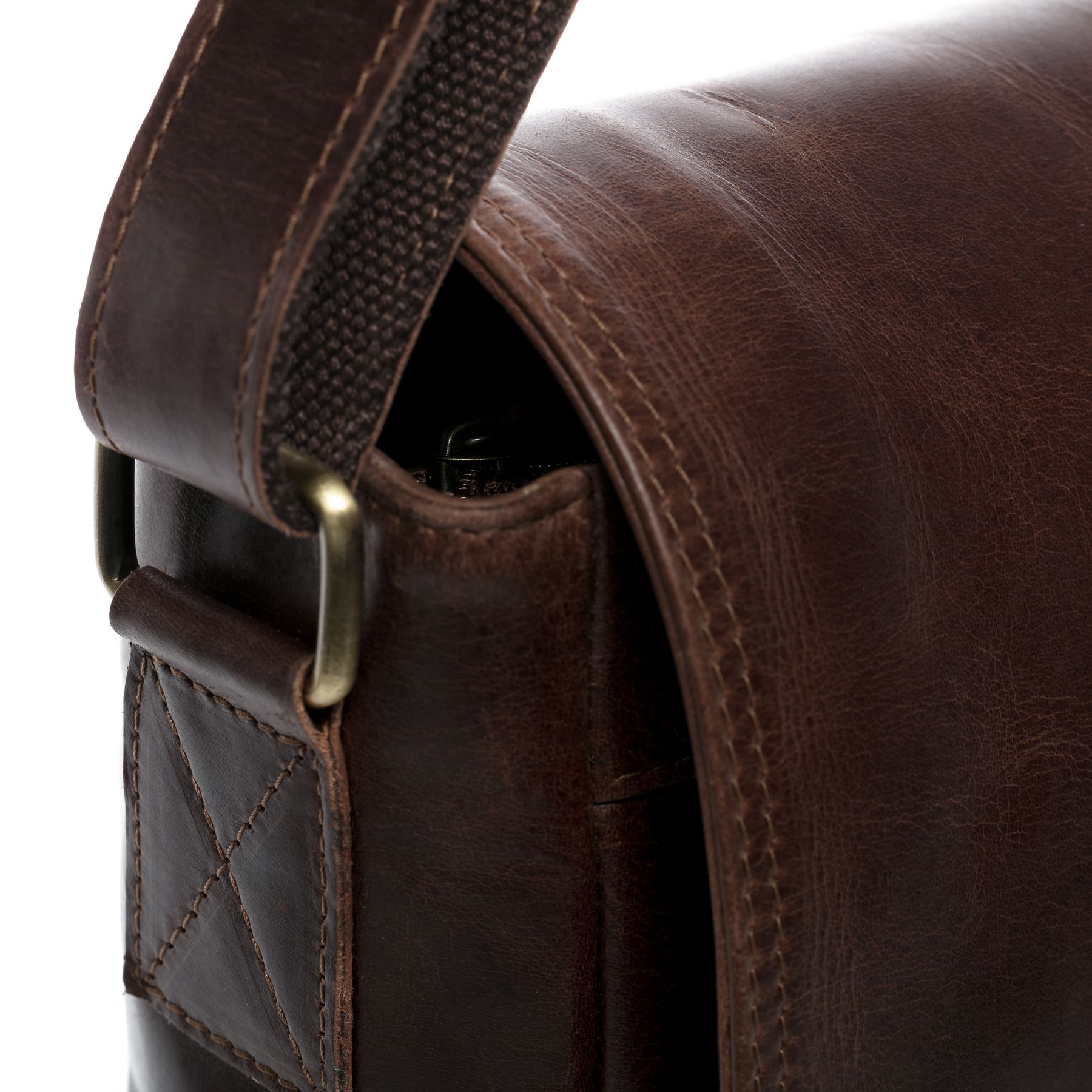 SID & VAIN Laptoptasche Leder Messenger Bag Leder XL SPENCER braun-cognac 14422