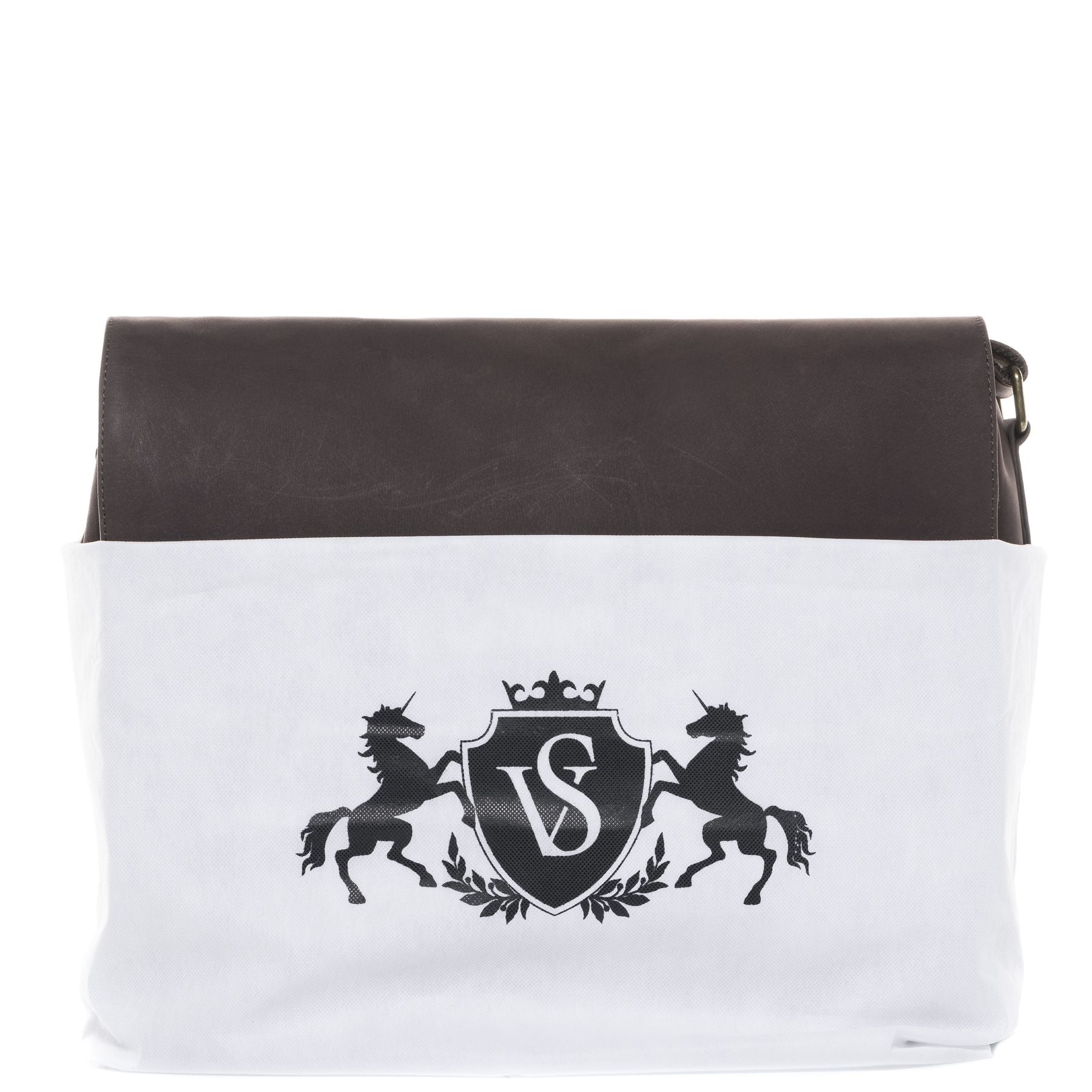 SID & VAIN Laptoptasche Leder Messenger Bag Leder SPENCER dark-brown 36718