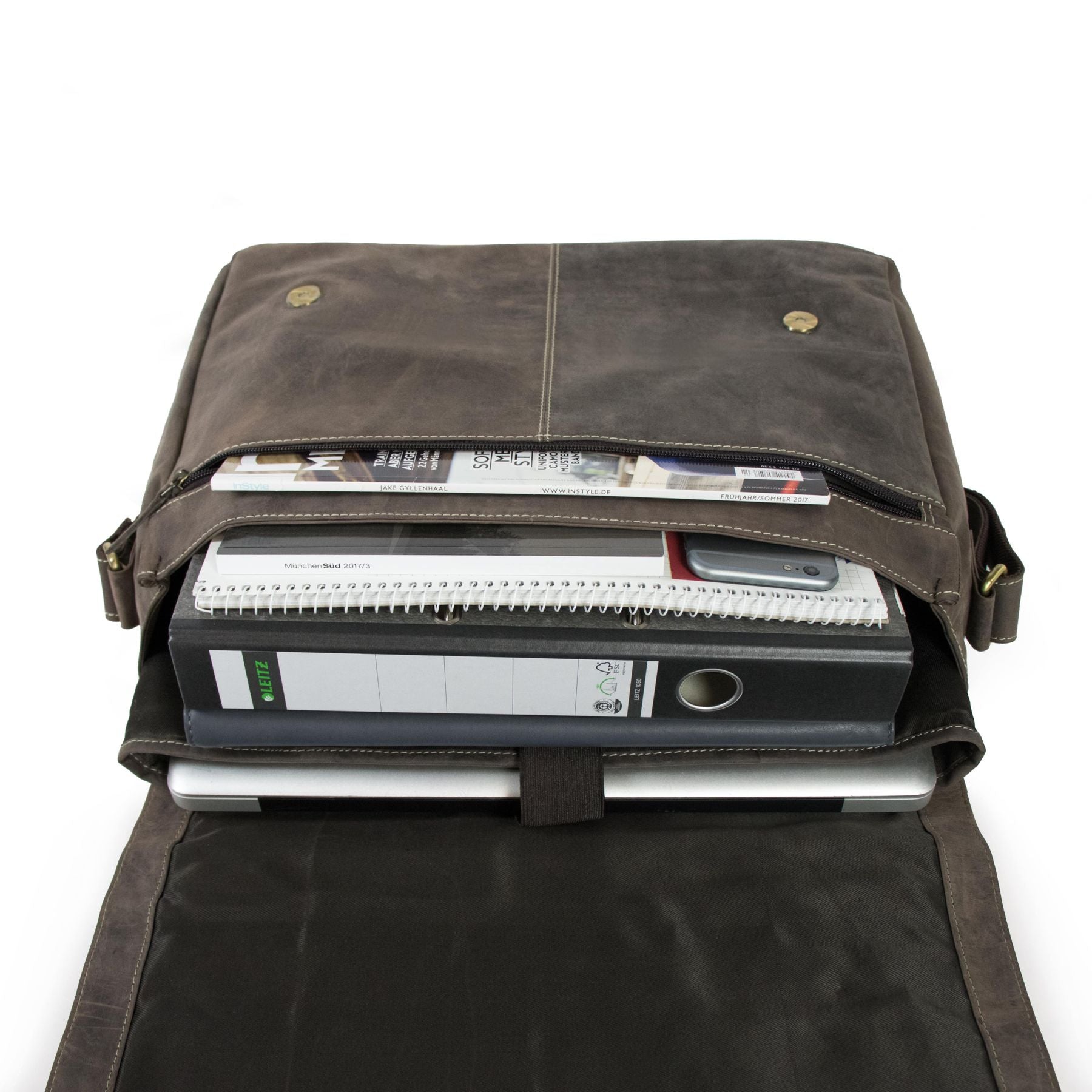 SID & VAIN Laptoptasche Leder Messenger Bag Leder XL SPENCER  29265