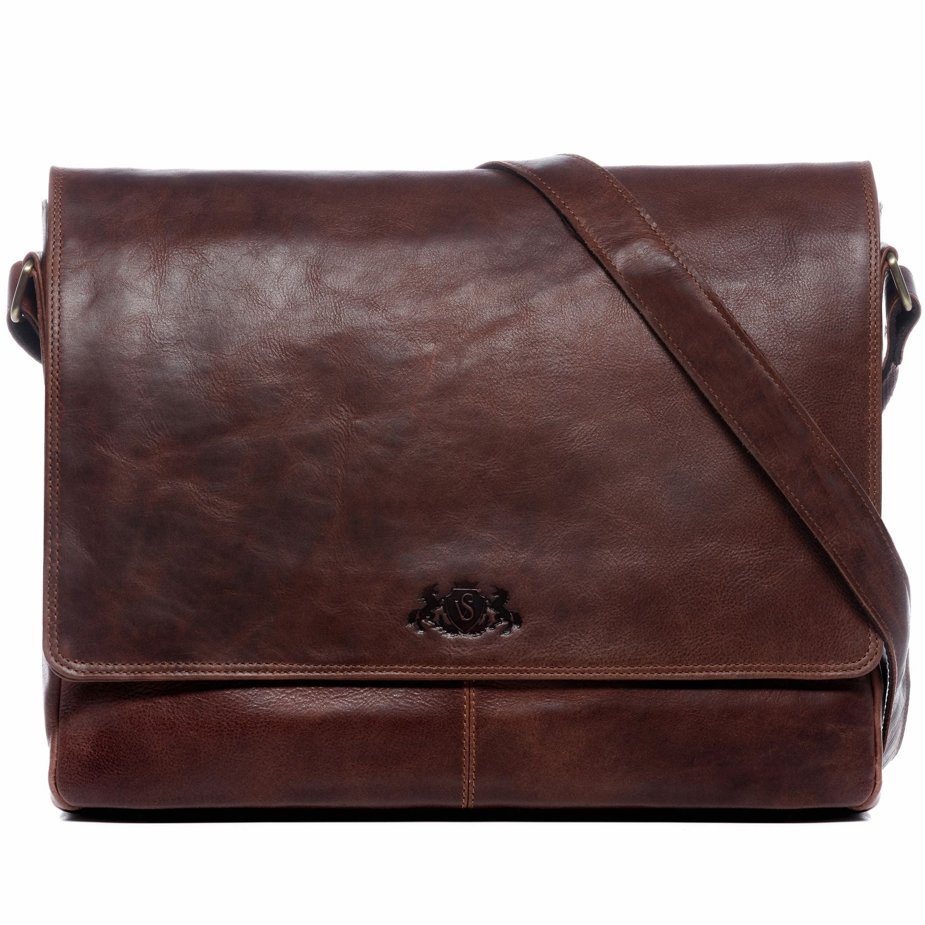 SID & VAIN Laptoptasche Leder Messenger Bag Leder XL SPENCER  29258