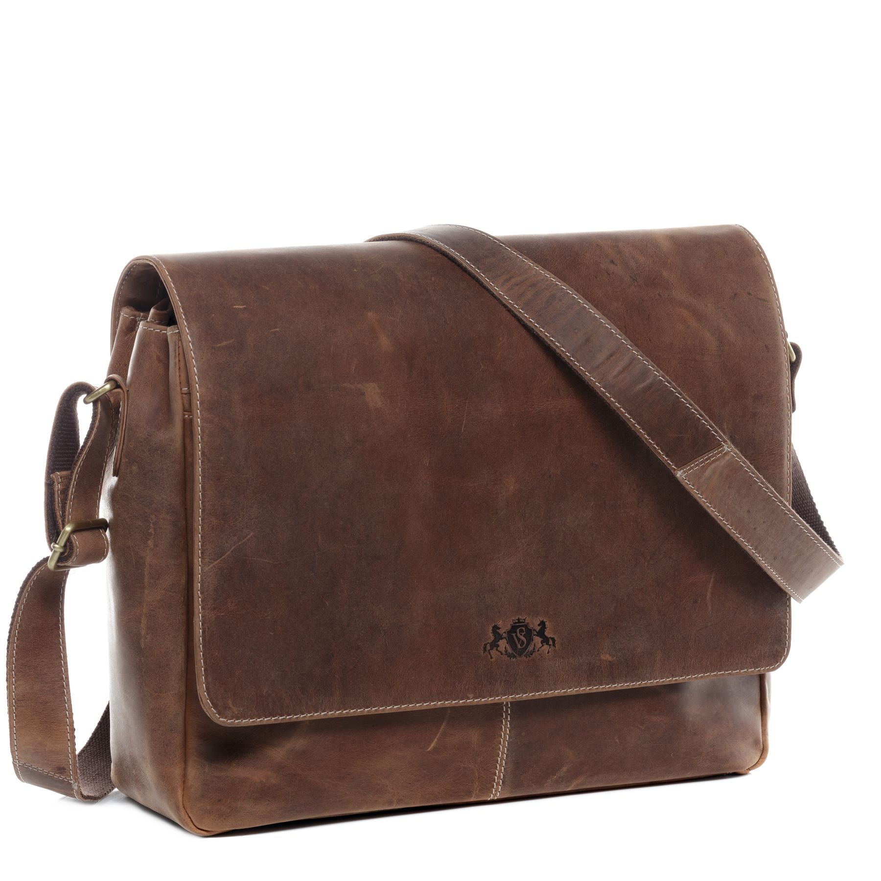 SID & VAIN Laptoptasche Leder Messenger Bag Leder XL SPENCER  29255