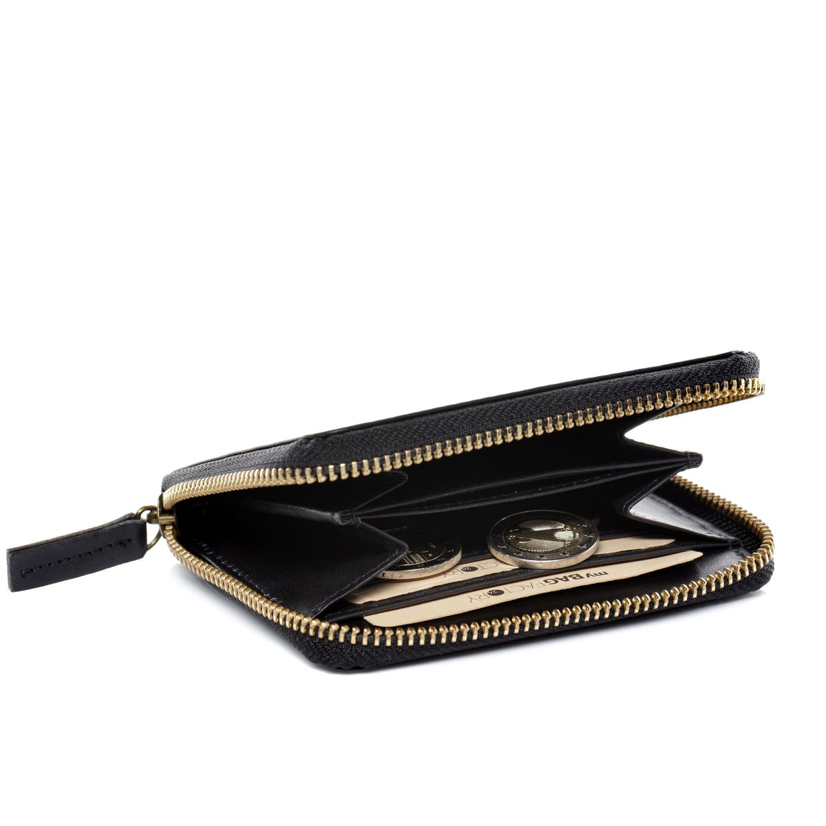 SID & VAIN Geldbeutel Zip Leder klein HANNAH braun-cognac 42338