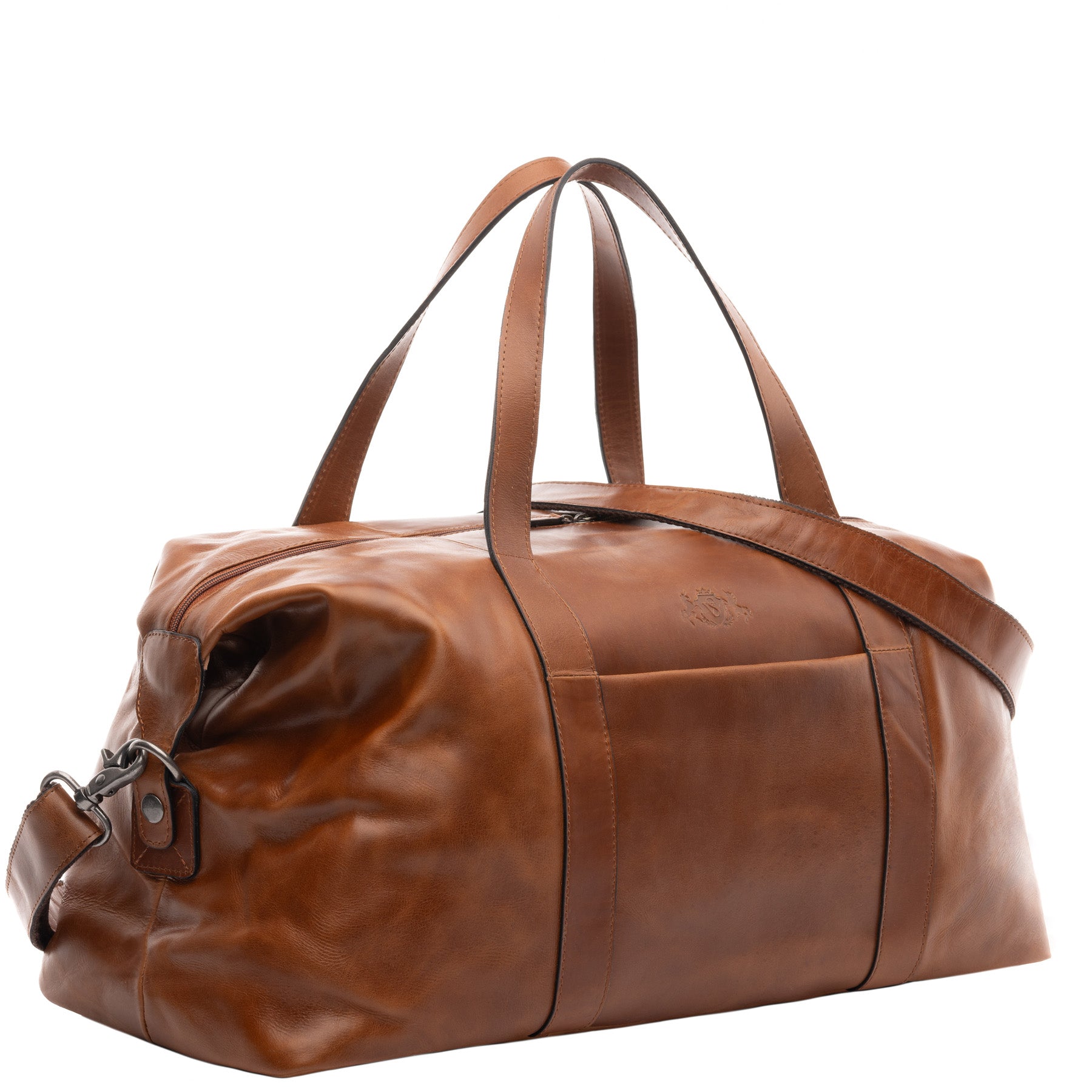 SID & VAIN Reisetasche Leder AUBURN braun Weekender 45673