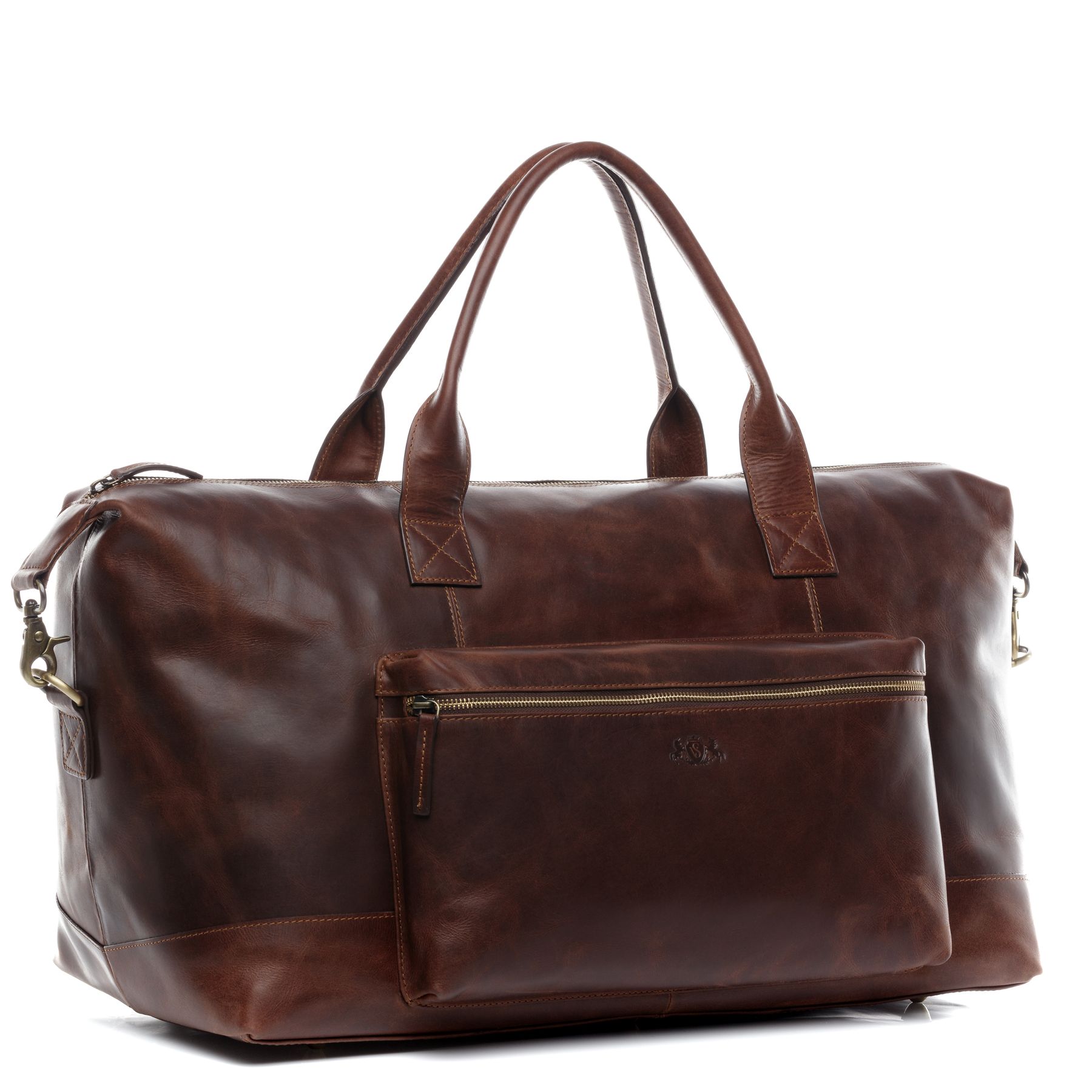 SID & VAIN travel bag leather BRIXTON brown sports bag