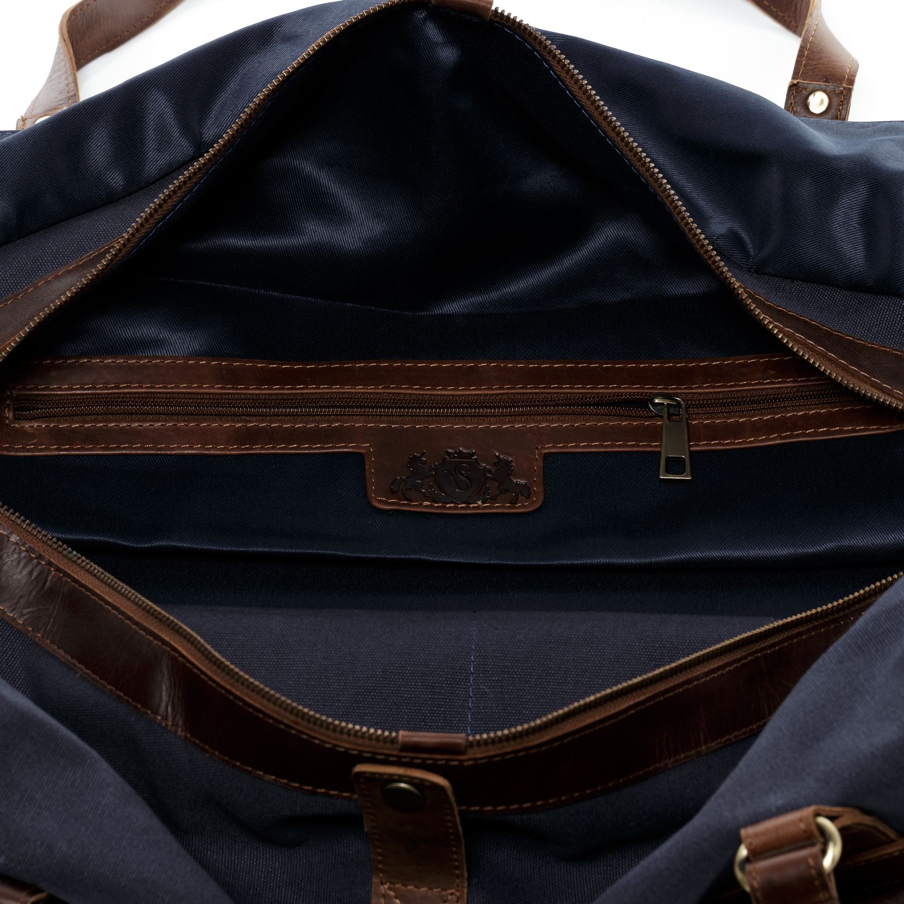 SID & VAIN Reisetasche groß Leder XXL CHASE blue-brown 15043