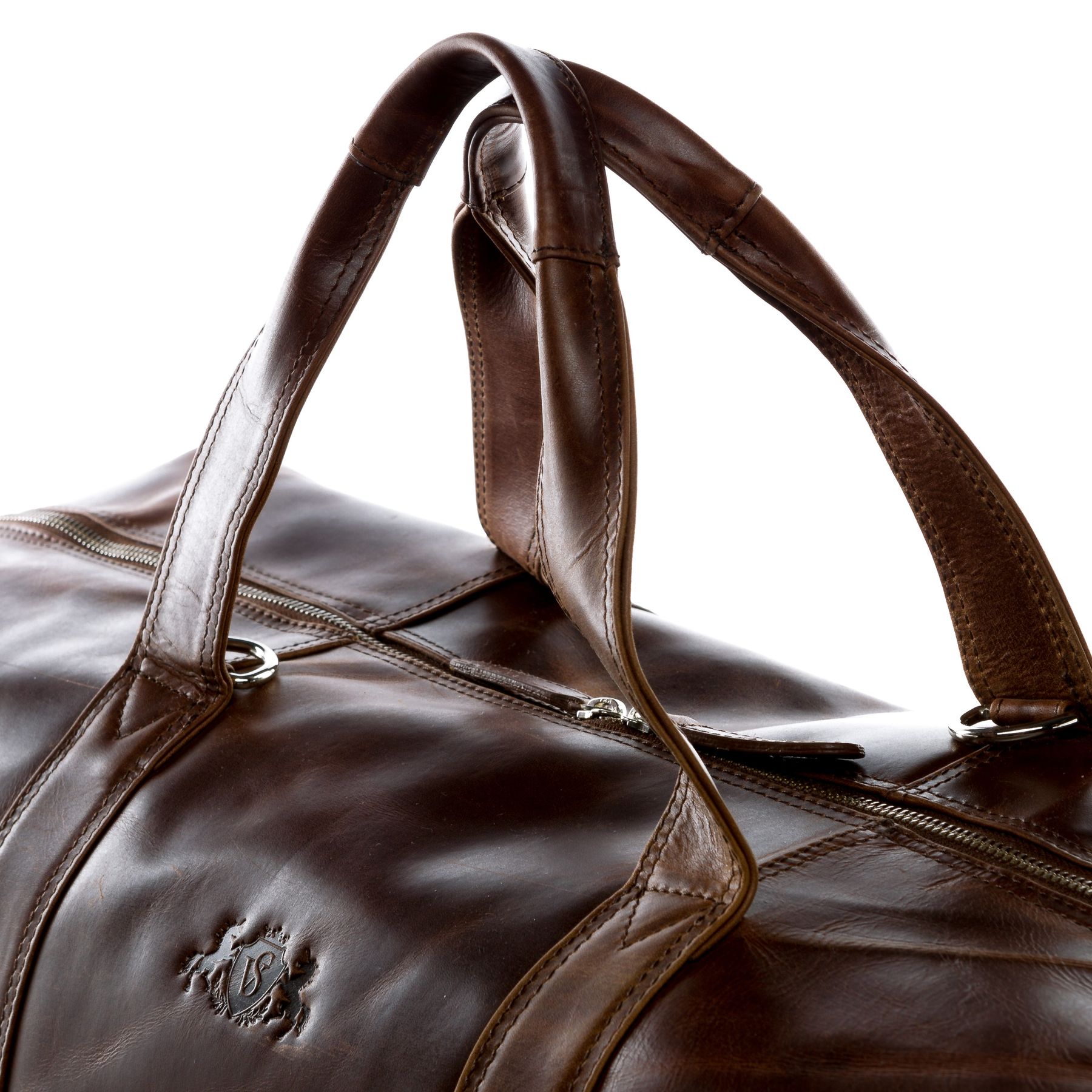 SID & VAIN Reisetasche Leder mit Hangtag XXL CHESTER braun-cognac 15746