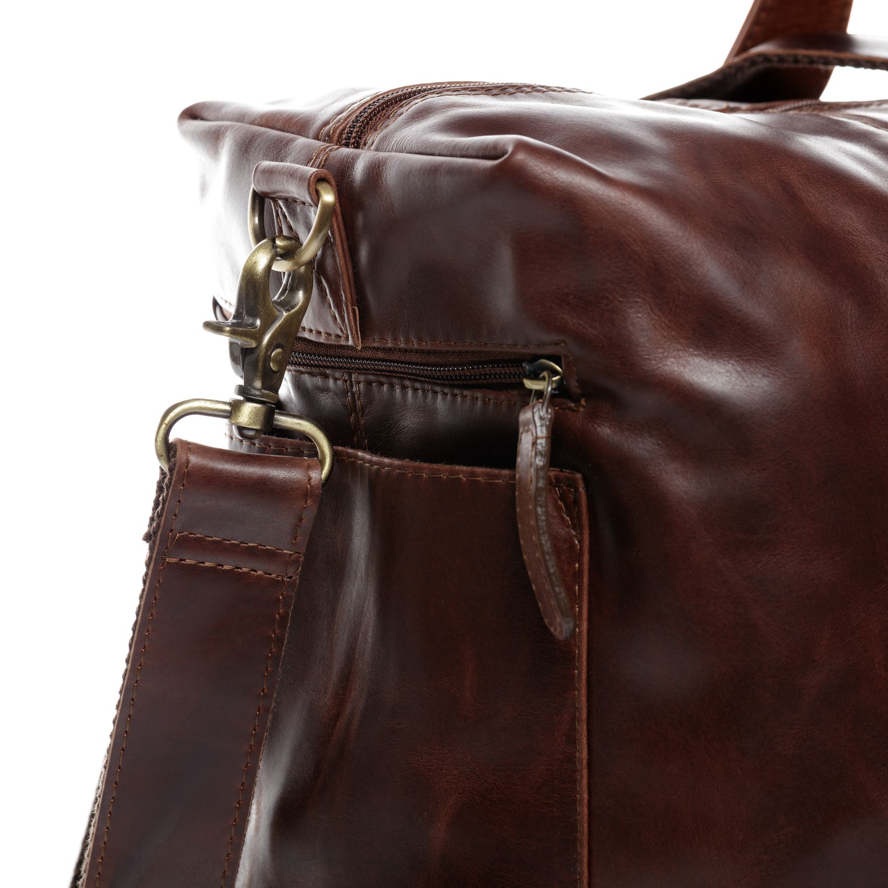 SID & VAIN Reisetasche Leder XL BRISTOL SIDE brown 21789