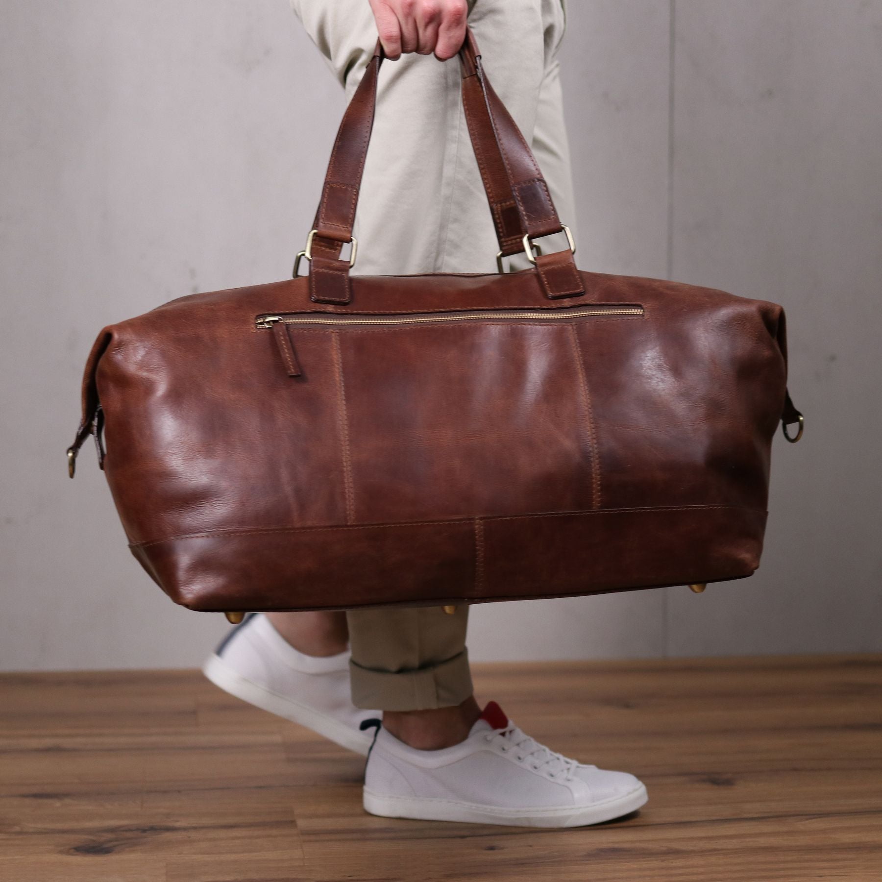 SID & VAIN Reisetasche Leder LOGAN braun-cognac 21724