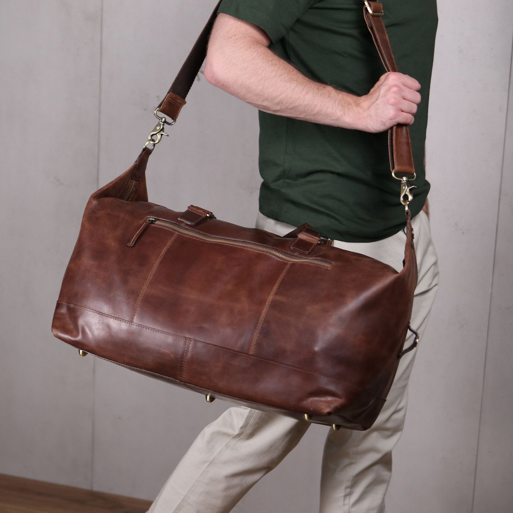 SID & VAIN Reisetasche Leder LOGAN braun-cognac 21725
