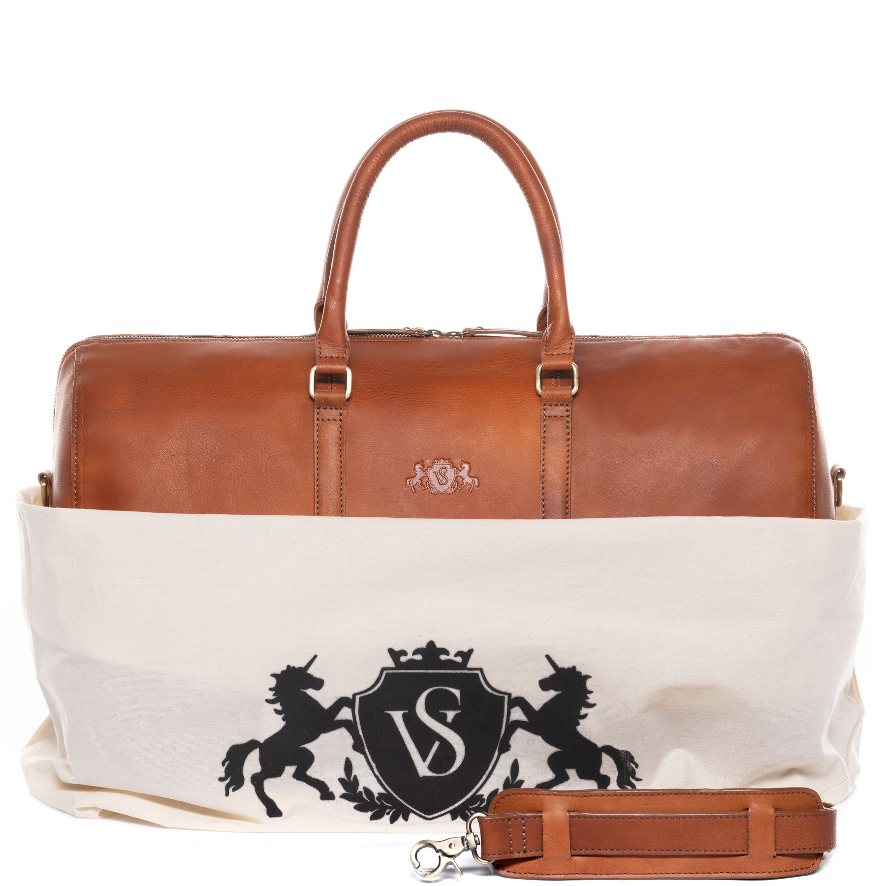 SID & VAIN Reisetasche Leder-female SKYLER chestnut 42030