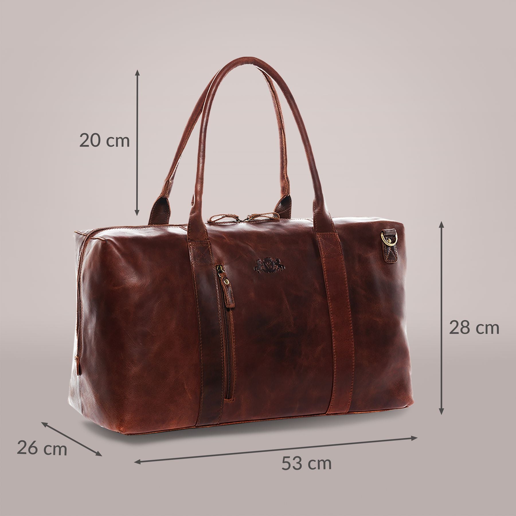 SID & VAIN Reisetasche Leder YALE ZIP braun Weekender 43085