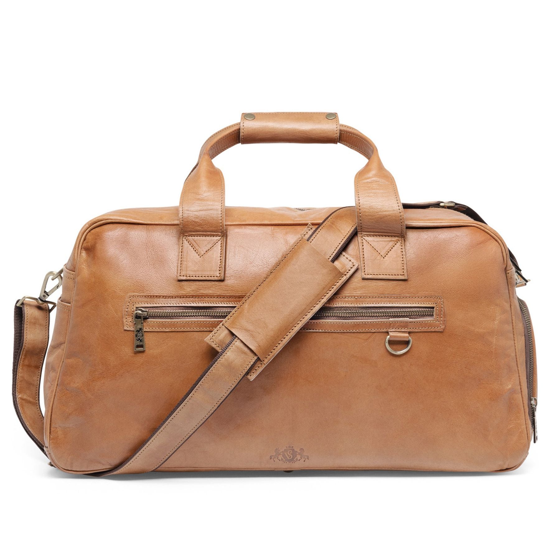 Travel bag leather light brown HENRY Weekender