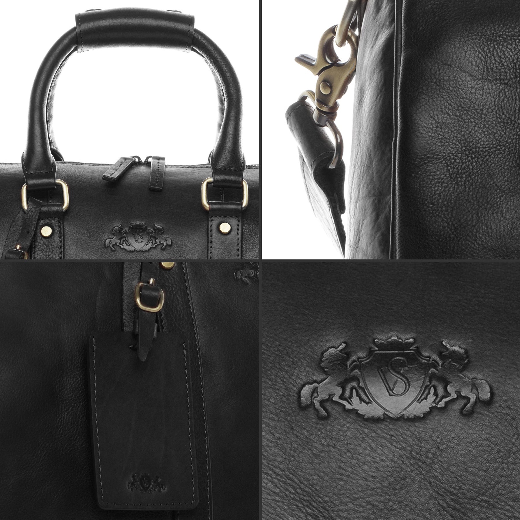 SID & VAIN Reisetasche Leder FRANKLIN schwarz 19309