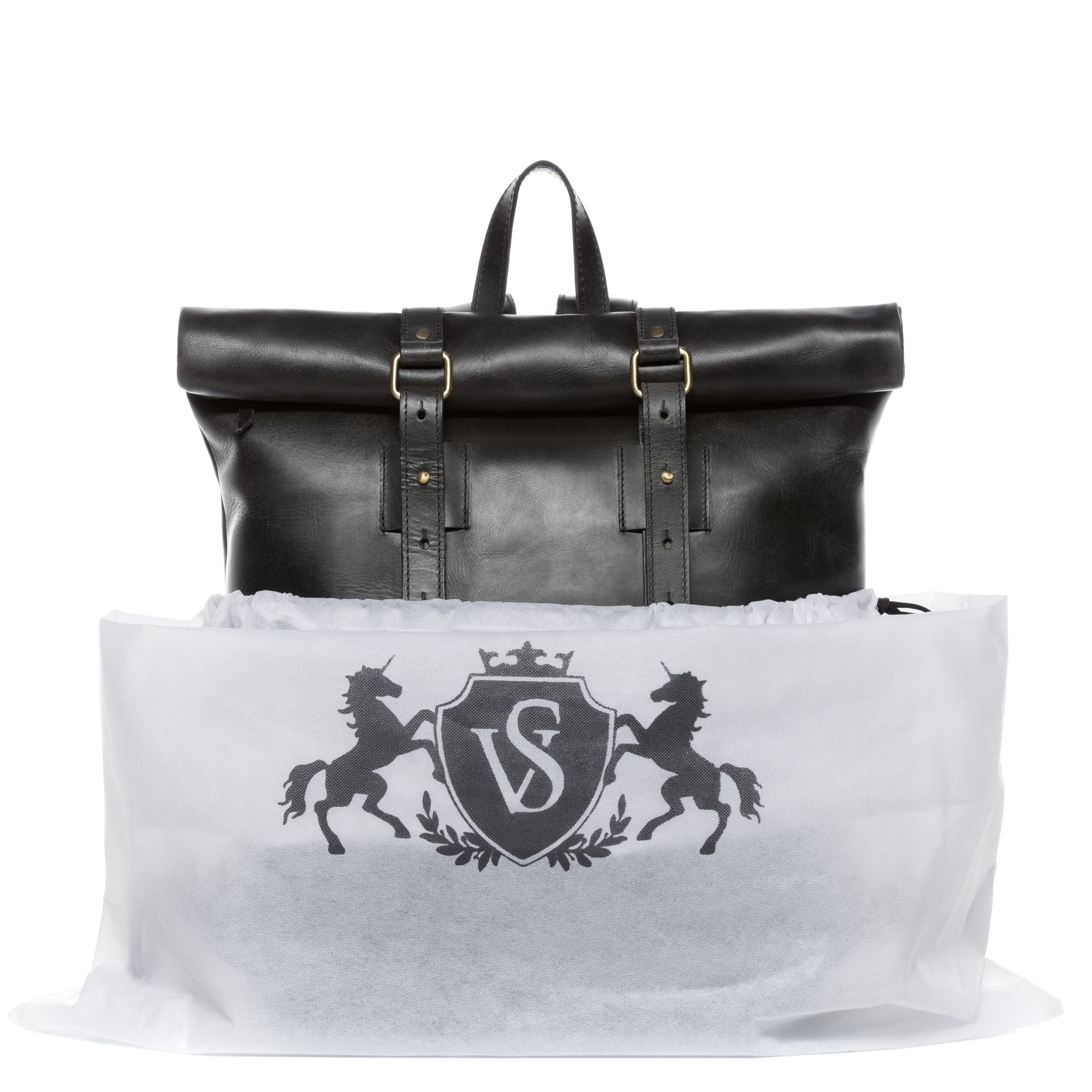 SID & VAIN Rucksack Leder XXL CHAZ schwarz-vintage 24074