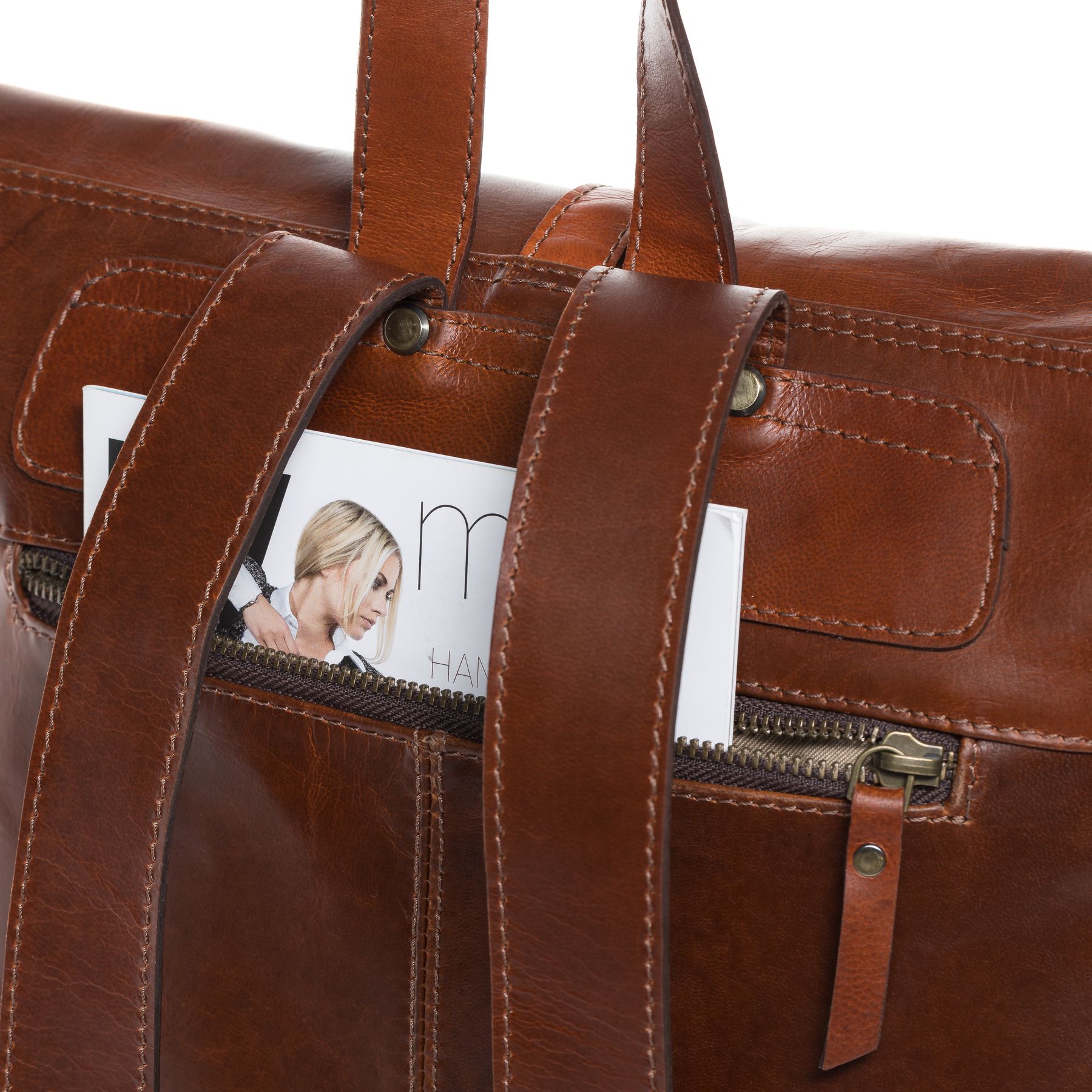 SID & VAIN Rucksack Leder XXL CLAY chestnut 29310