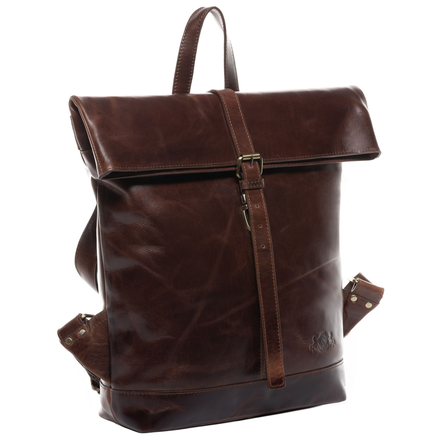 SID & VAIN Rucksack Leder JAY brown 40156