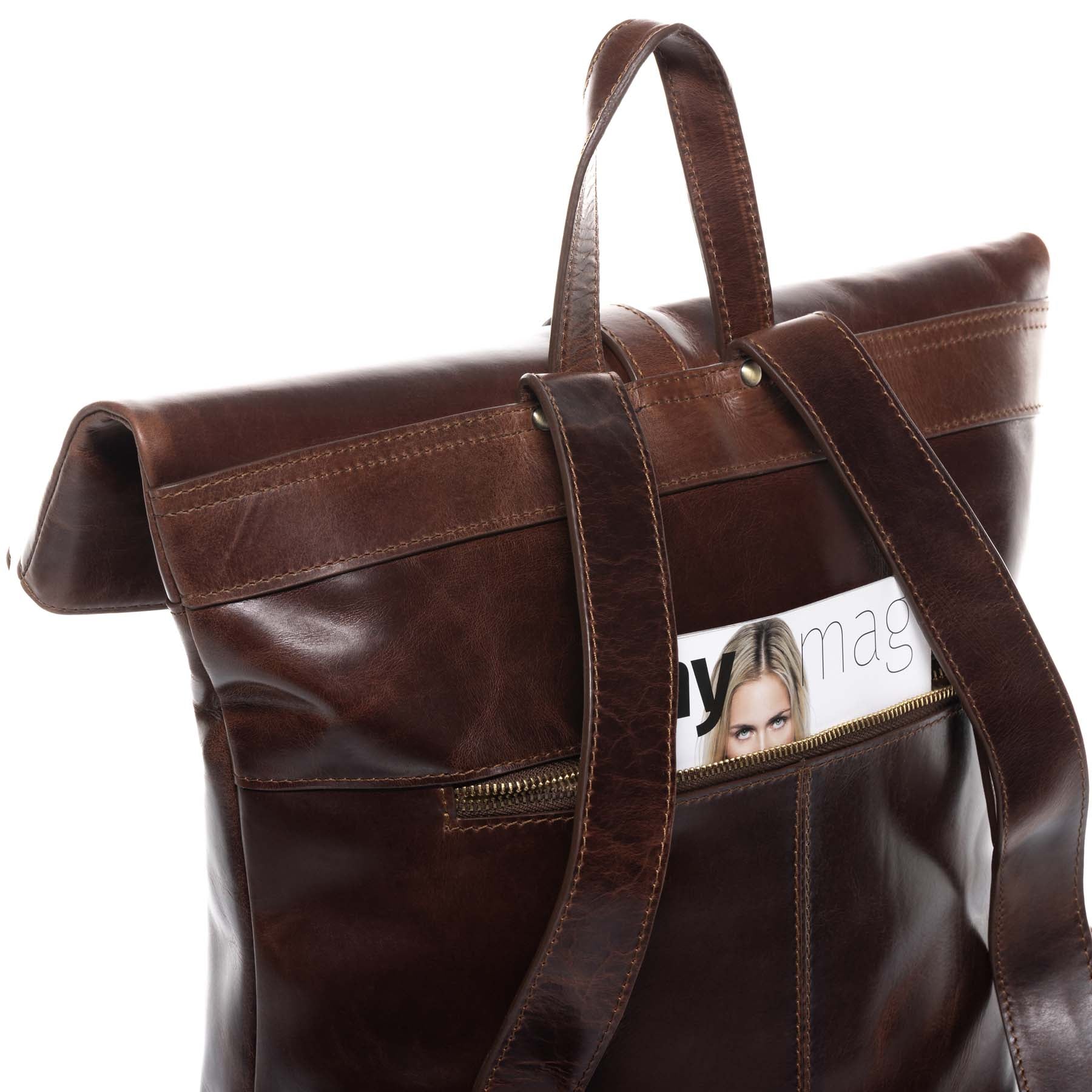 SID & VAIN Rucksack Leder JAY brown 40159