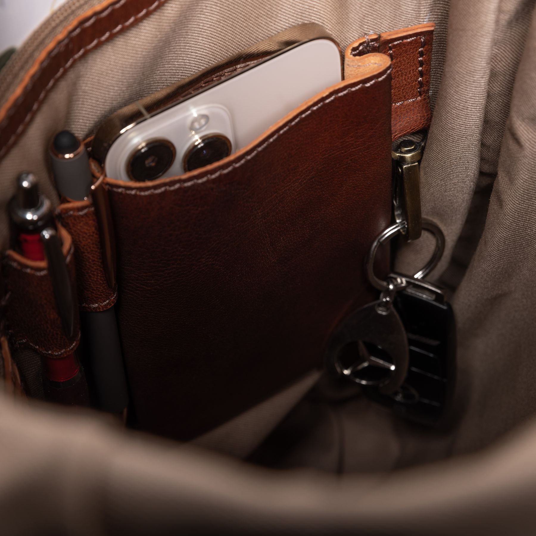 SID & VAIN Rucksack Leder JAY chestnut 34690