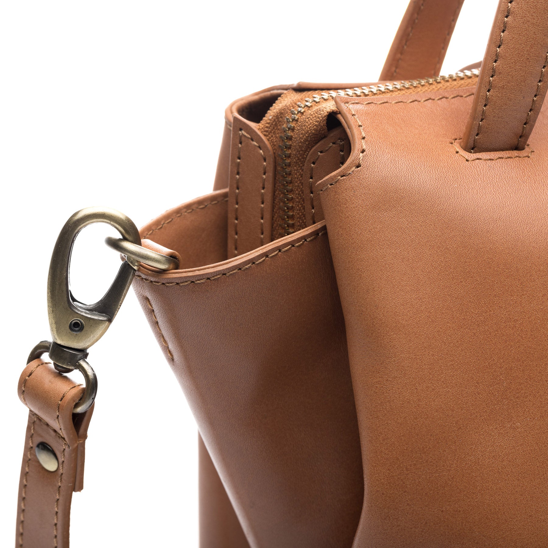 SID & VAIN Handtasche Leder ATLANTA hellbraun schwarz 38914