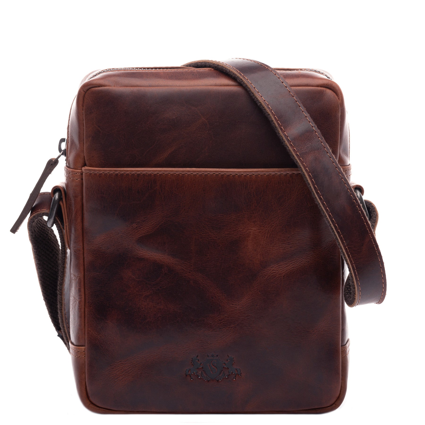 SID & VAIN Umhängetasche Leder DUBLIN braun oder schwarz 45715