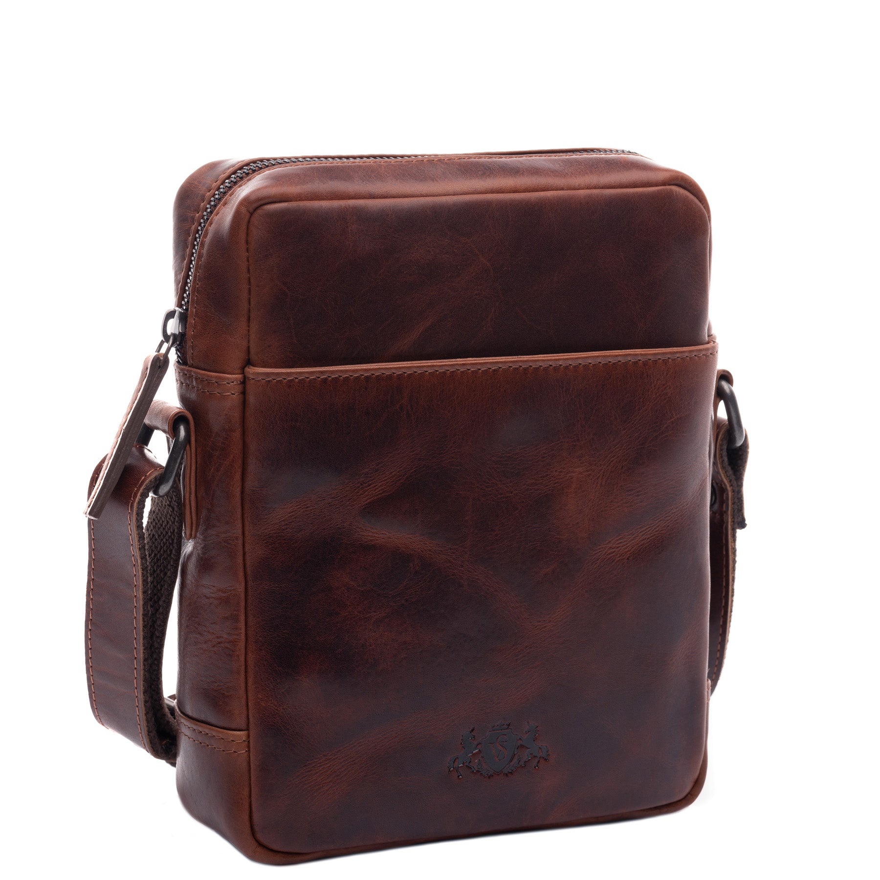 SID & VAIN Umhängetasche Leder DUBLIN braun oder schwarz 45714