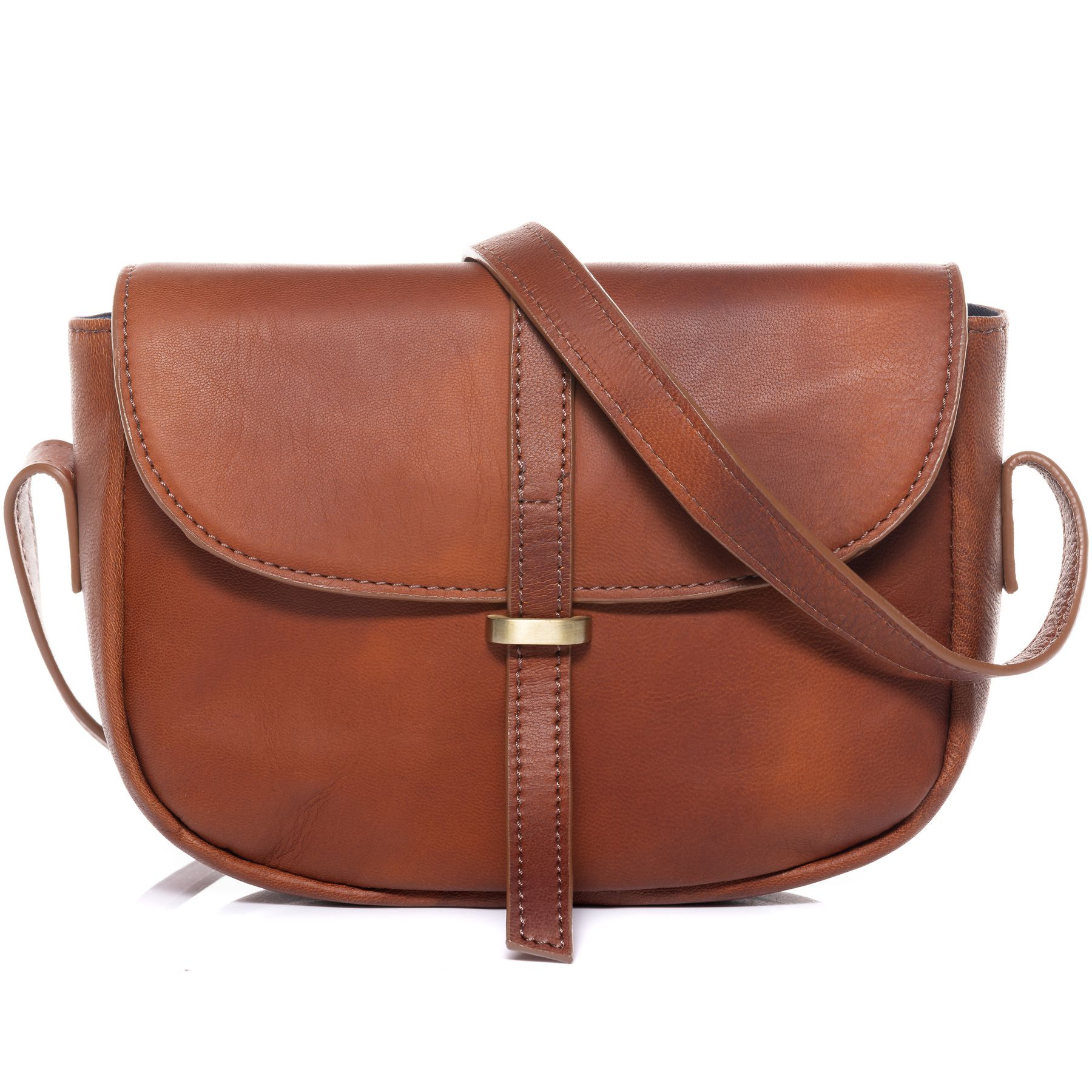 SID & VAIN Schultertasche Leder & Umhängetasche Leder klein ELLIE chestnut 42013
