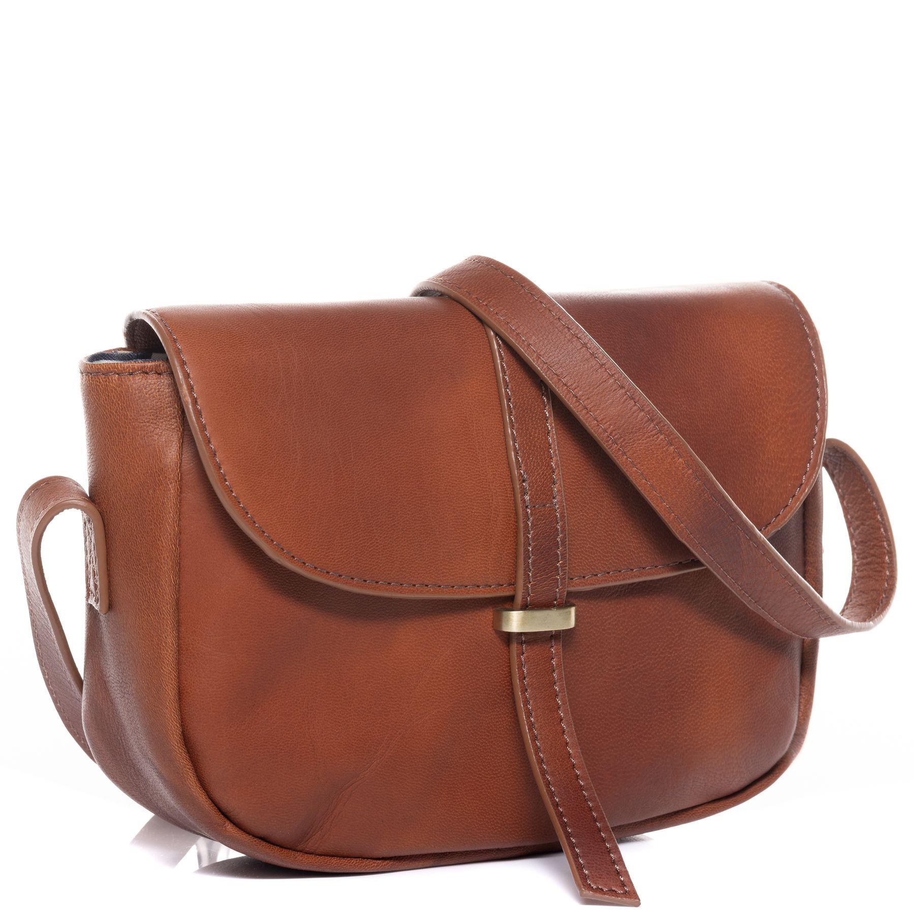SID & VAIN Schultertasche Leder & Umhängetasche Leder klein ELLIE chestnut 42015