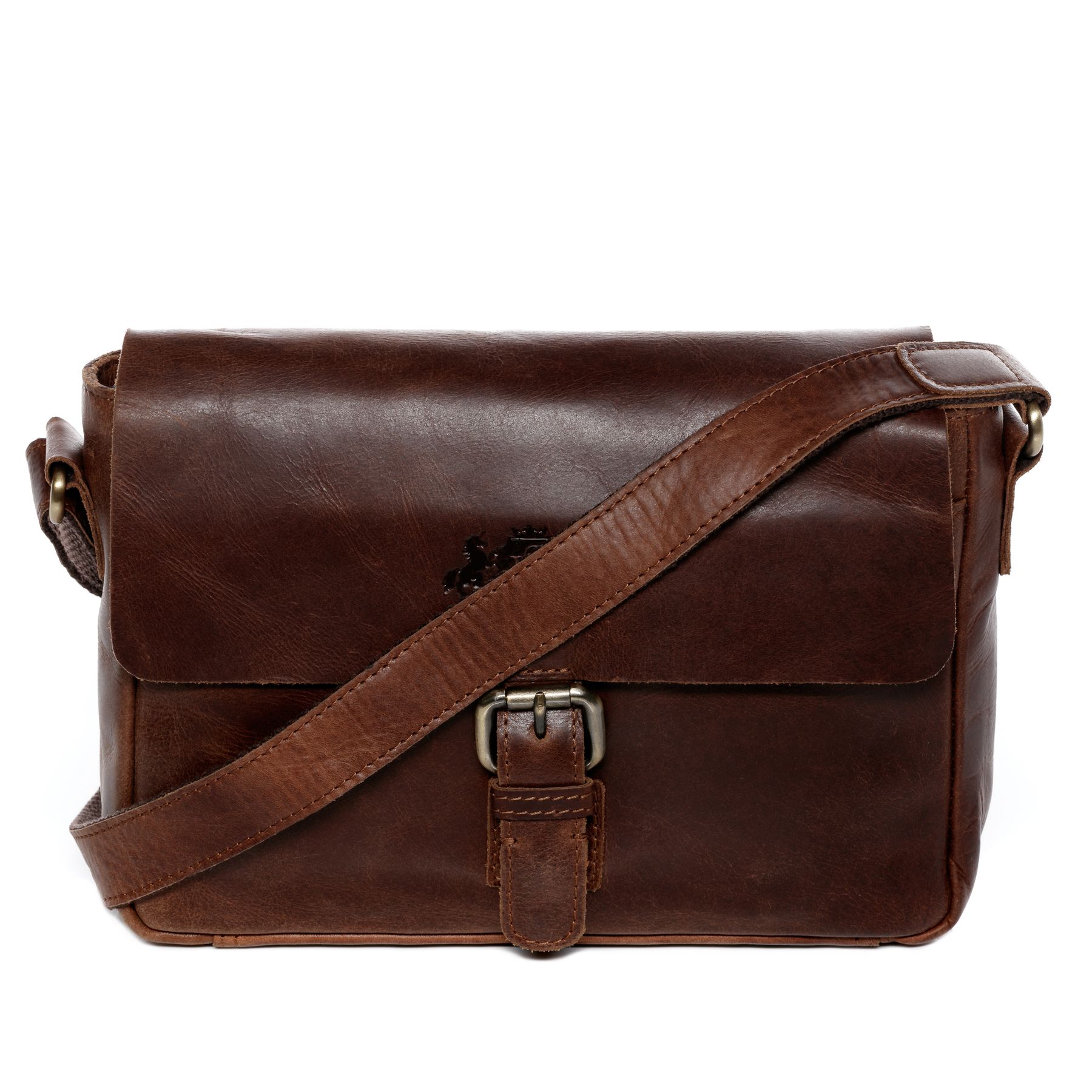 SID & VAIN Messenger Bag Leder klein YALE braun-cognac 15293
