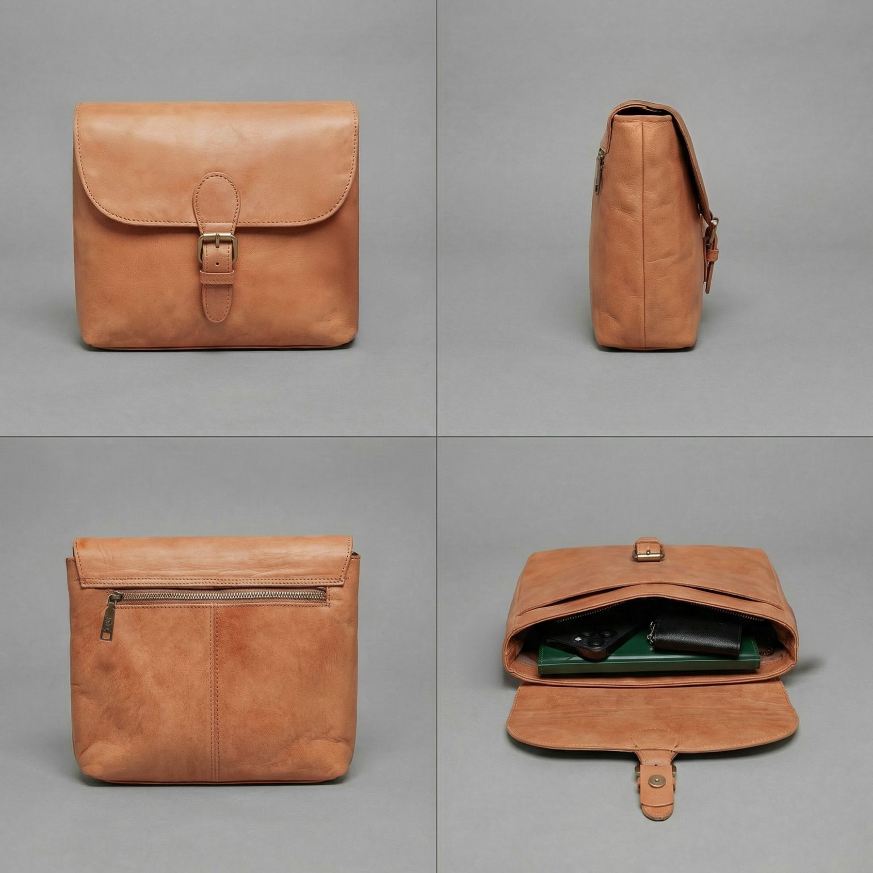 SID & VAIN Schultertasche YALE braun Angles