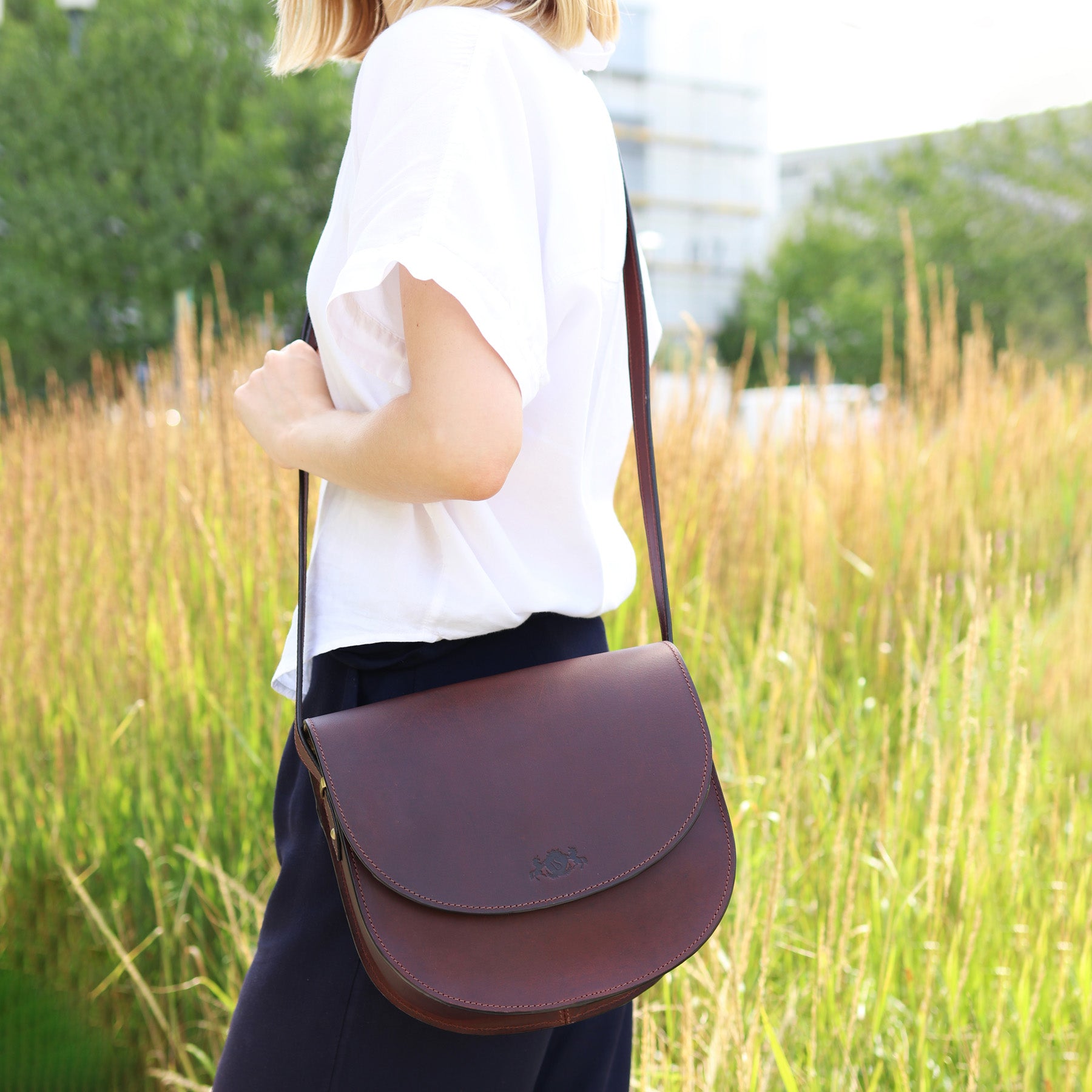 SID & VAIN Schultertasche Leder TRISH versch. Farben GröÃŸen Handtasche Leder 2