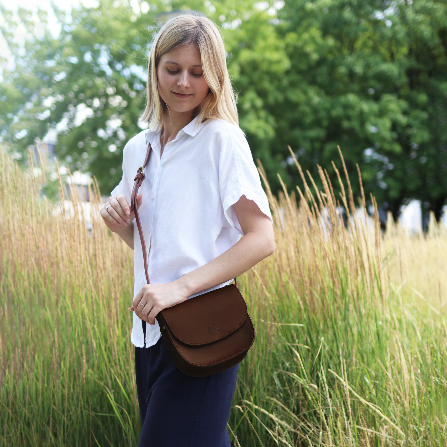 SID & VAIN Schultertasche Leder TRISH versch. Farben  und Größen Handtasche Leder 50144