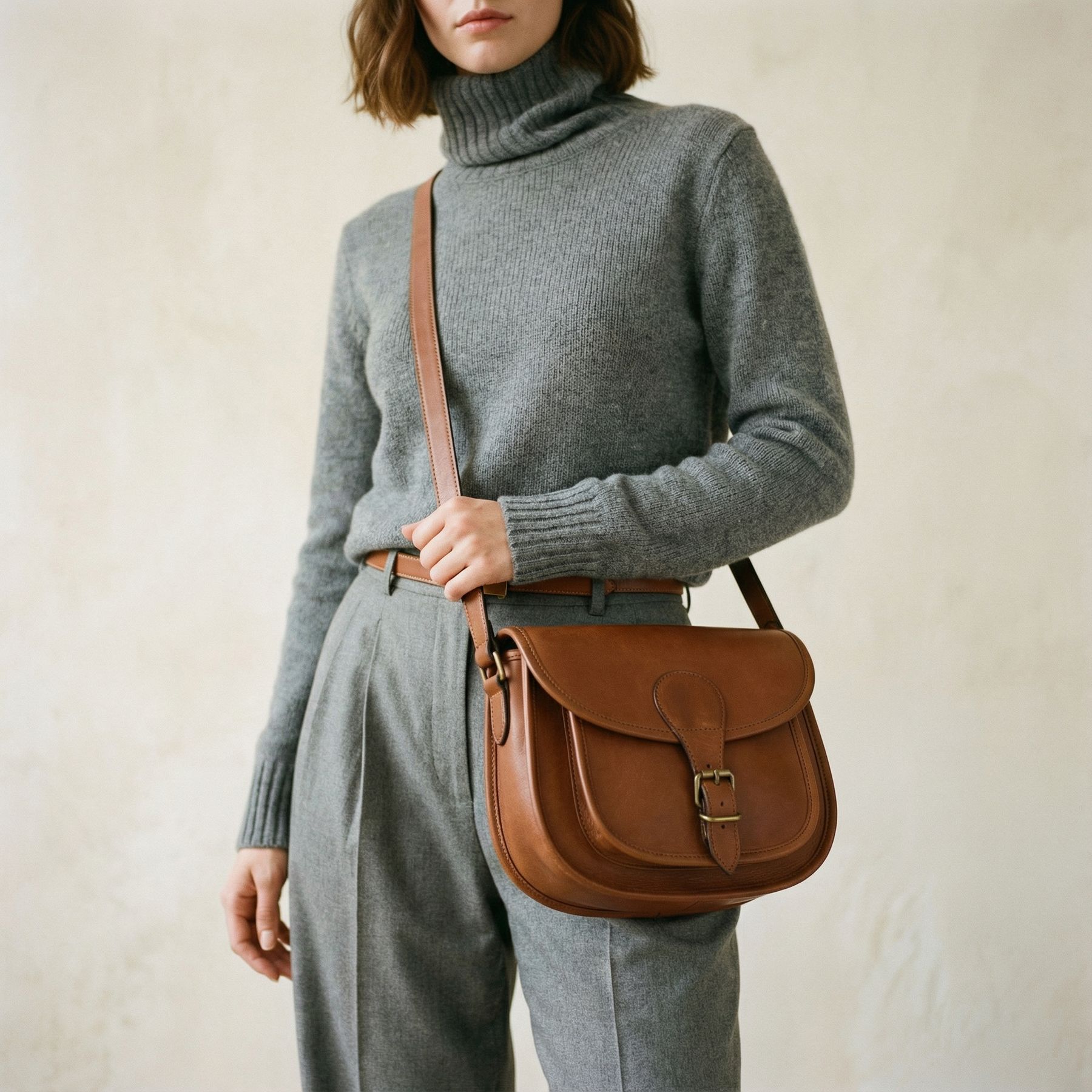 LORI brown goatskin shoulder bag