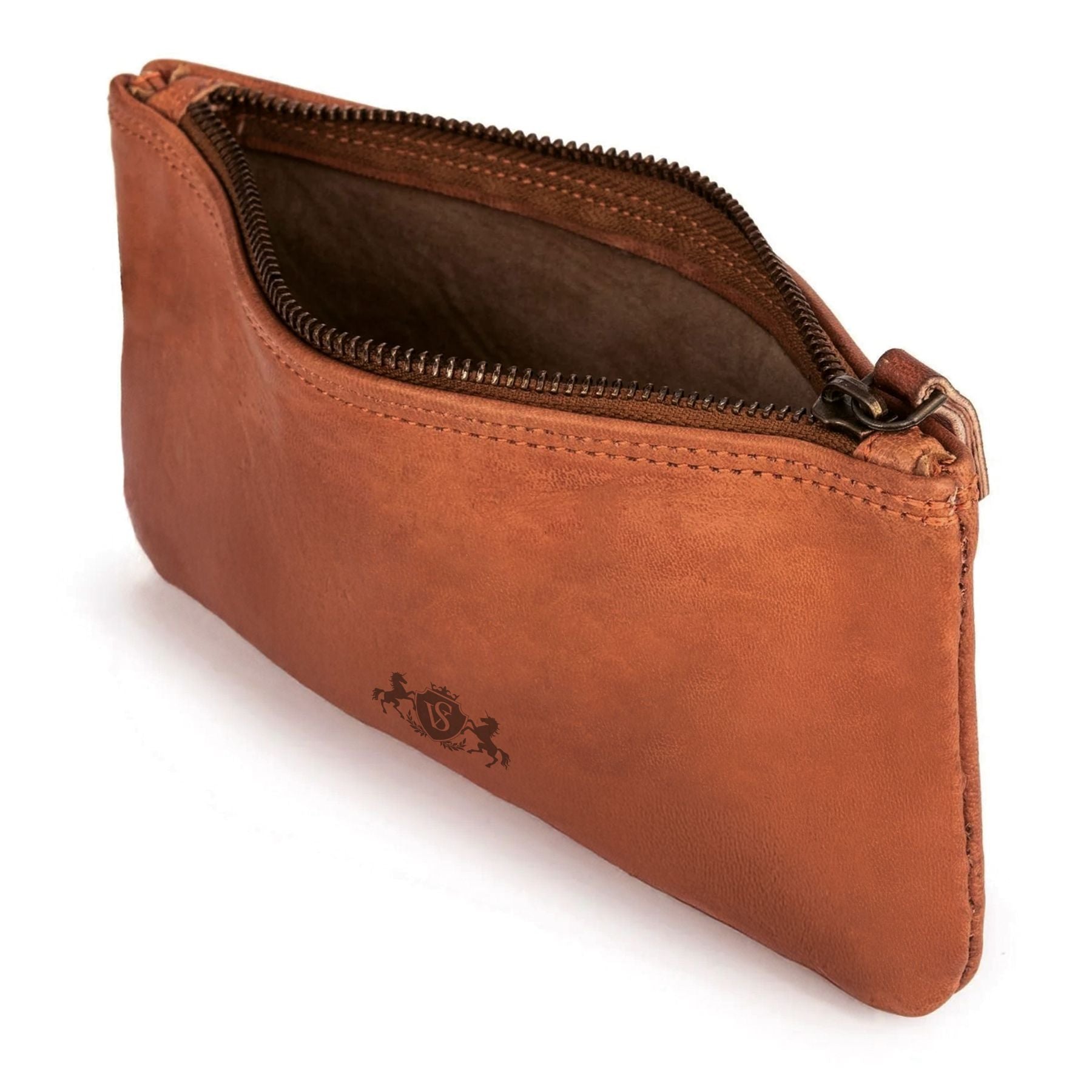 SID & VAIN Kosmetiktäschchen Leder SEDONA chestnut Etui MakeUp Bag 48646