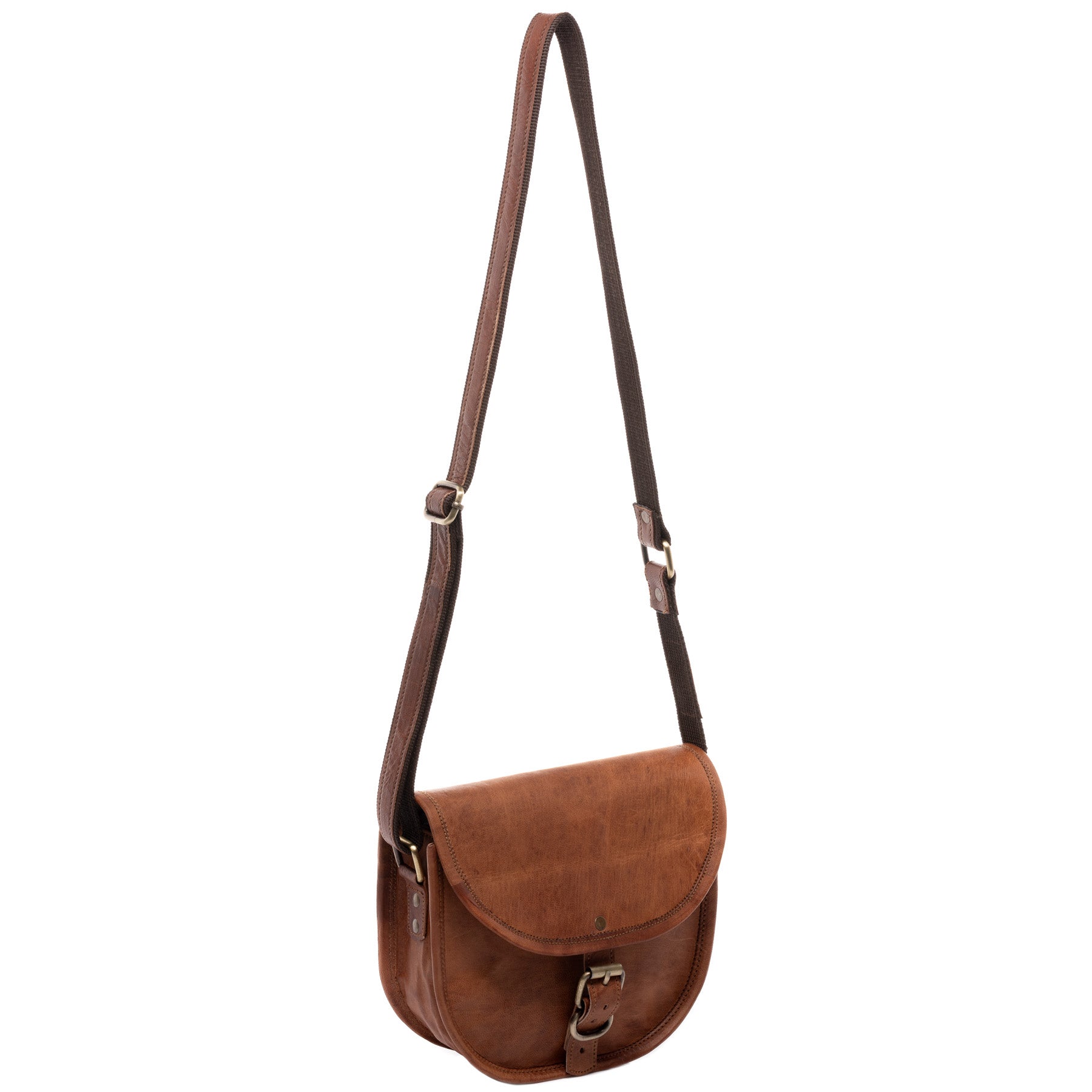 SID & VAIN Umhängetasche Leder AUBREY braun Schultertasche 43798