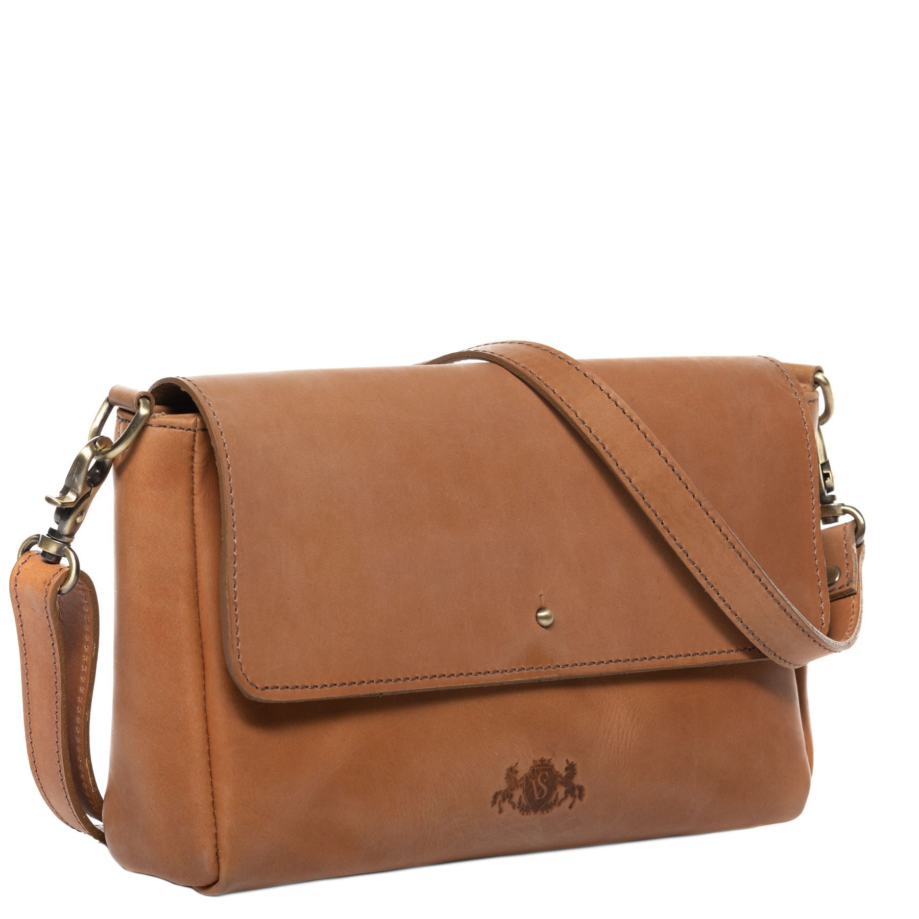 Umhängetasche Leder Damen ELSA Schultertasche hell-braun