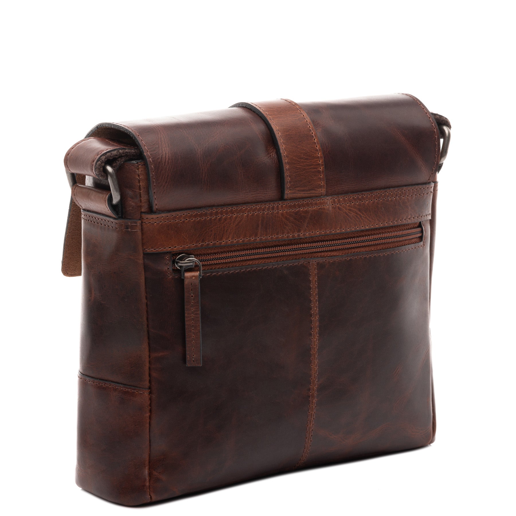 SID & VAIN Messenger Bag Leder GRAHAM kastanienbraun 45632