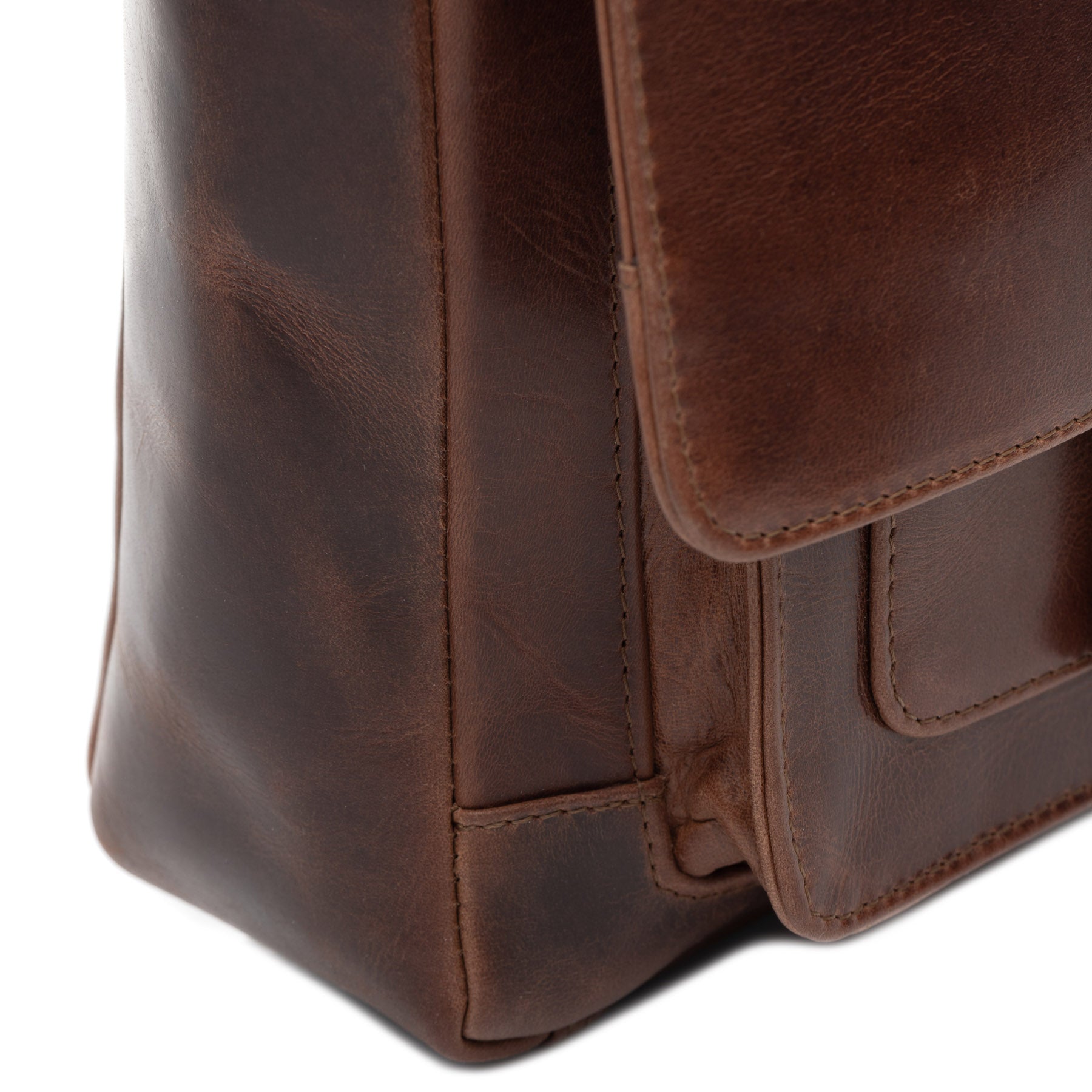 SID & VAIN Messenger Bag Leder Postbag STOKED braun-cognac 39137