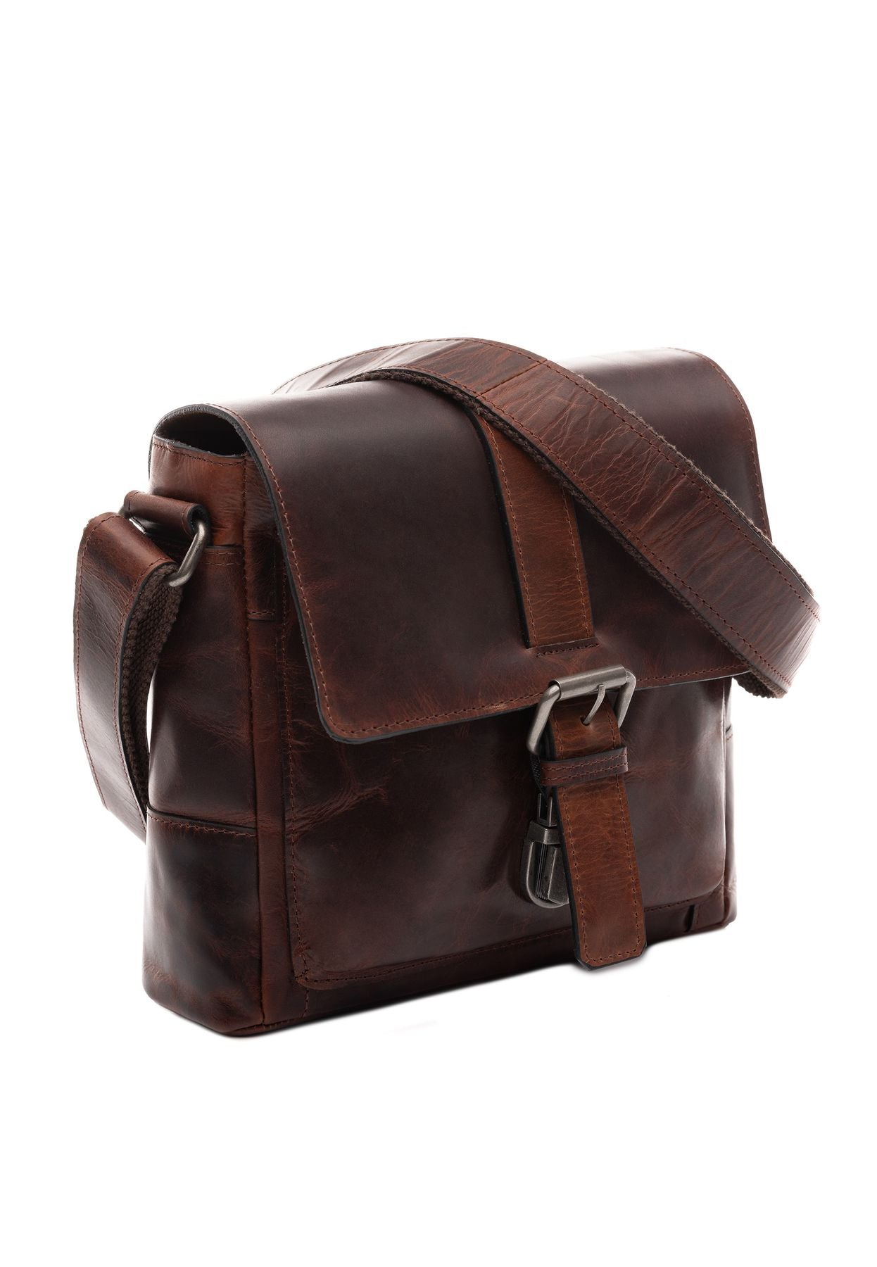 Umhängetasche Leder braun GRAHAM Schultertasche